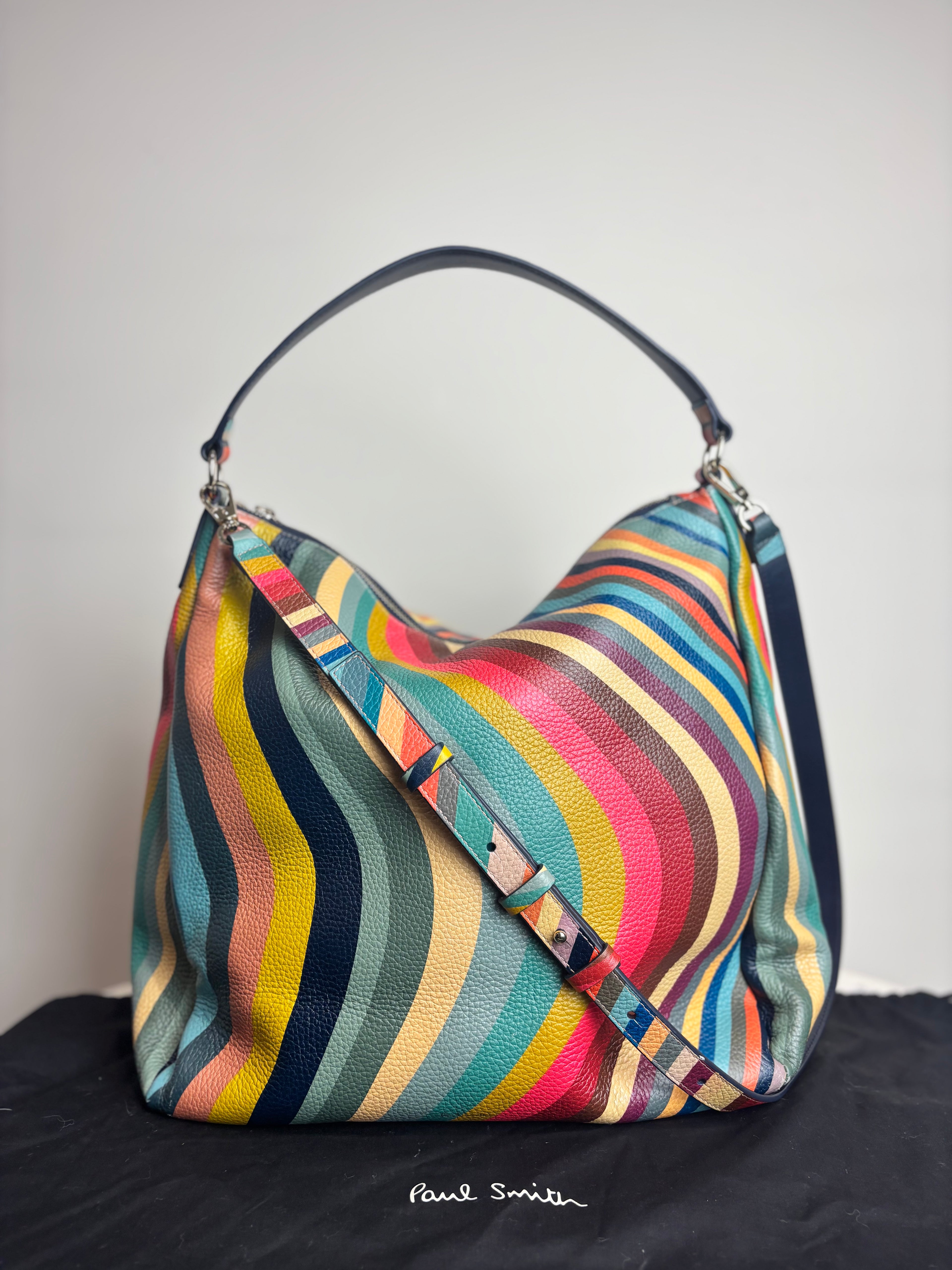 Paul Smith Swirl Print Leather Mini Hobo Bag