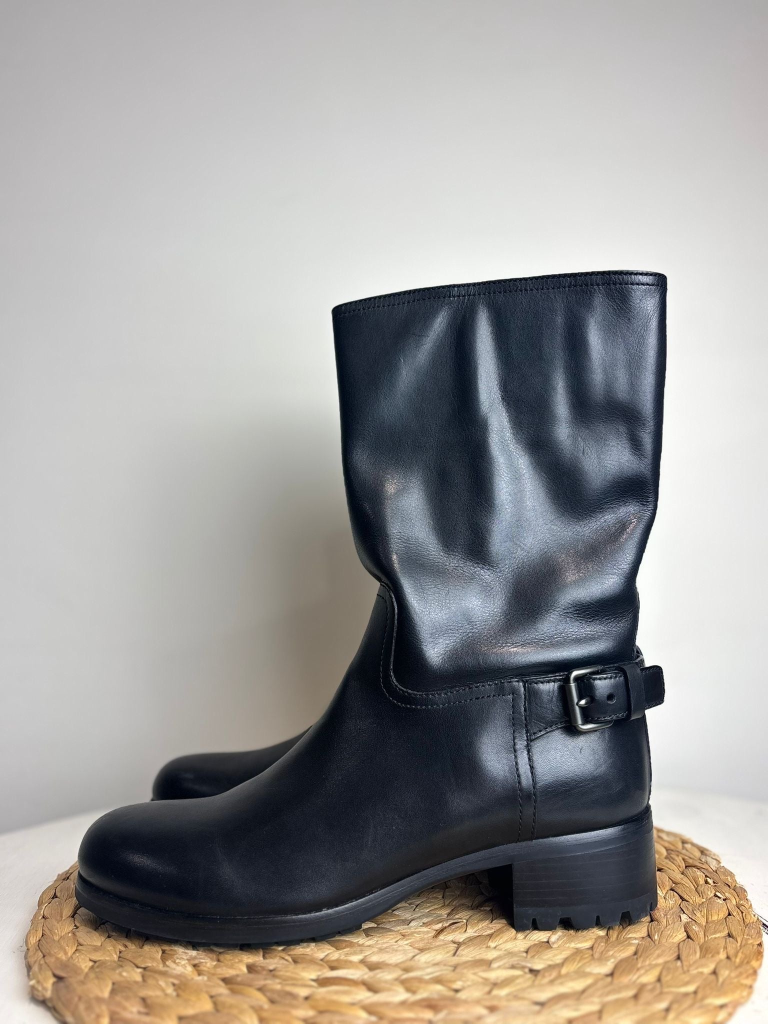Prada Leather Moto Boots