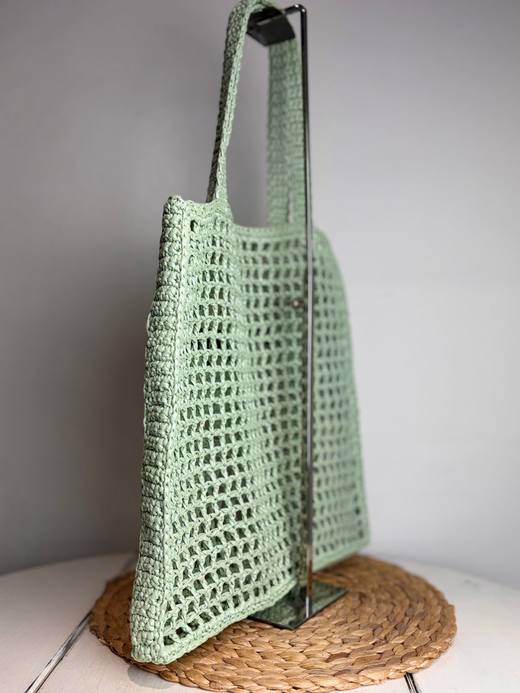 Prada Crochet Aqua Tote