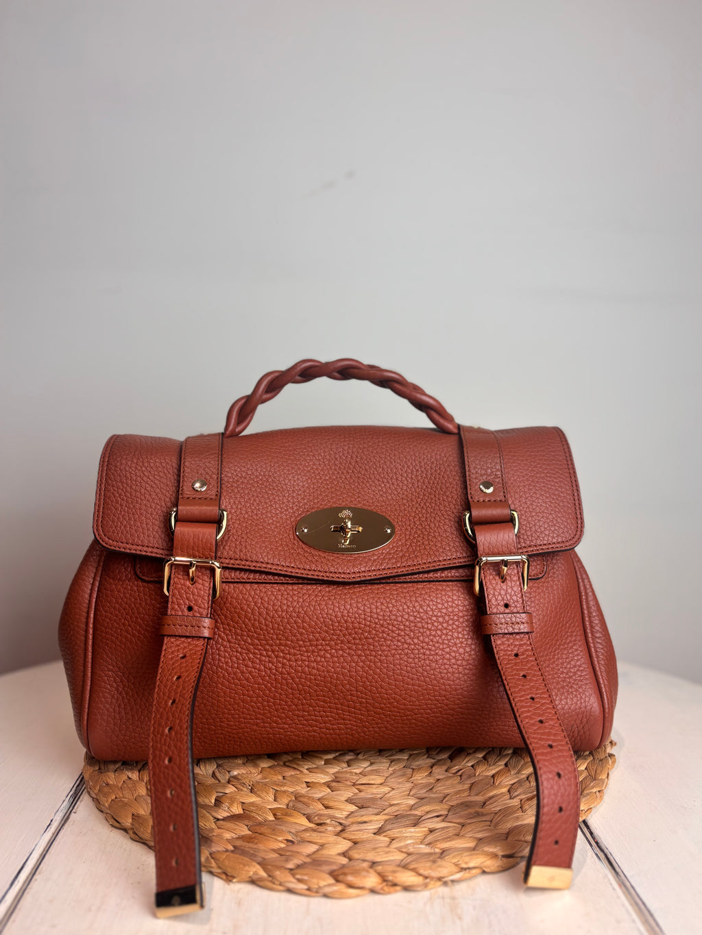 Mulberry Alexa Icon in Bright Oak Heavy Grain