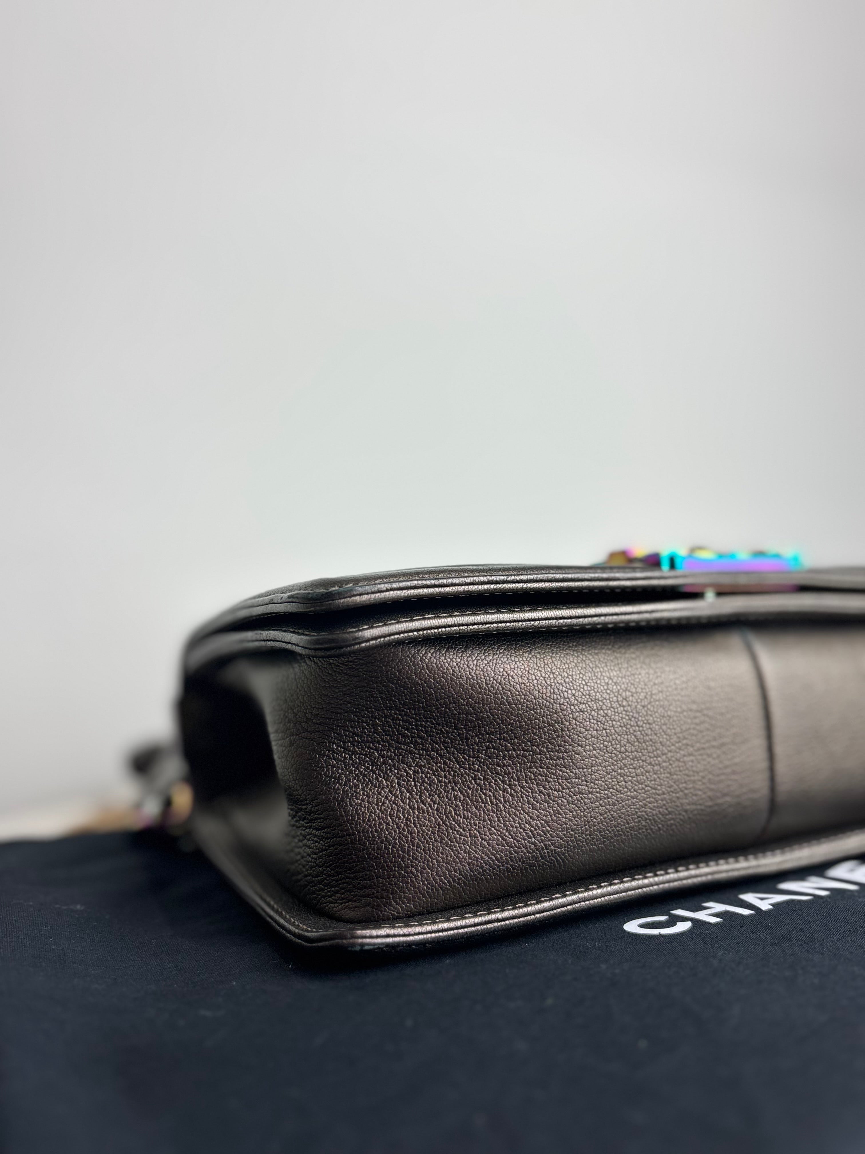 Chanel Iridescent Mermaid Quilted Goatskin Medium Boy Bag (Rare, Limited Edition)