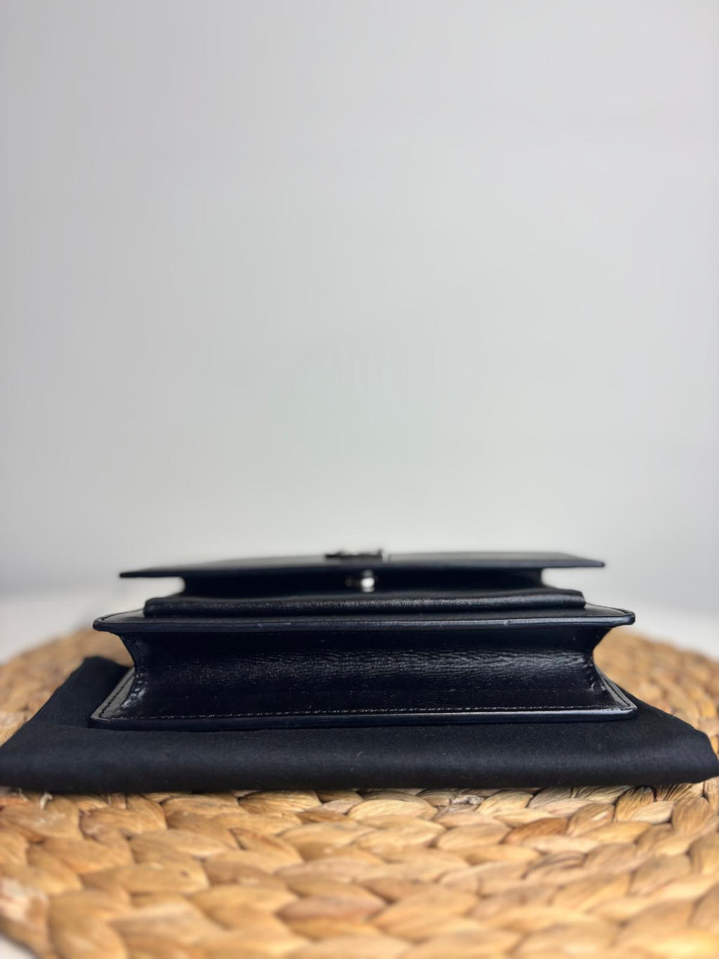 YSL Black Sunset Top Handle Chain Wallet