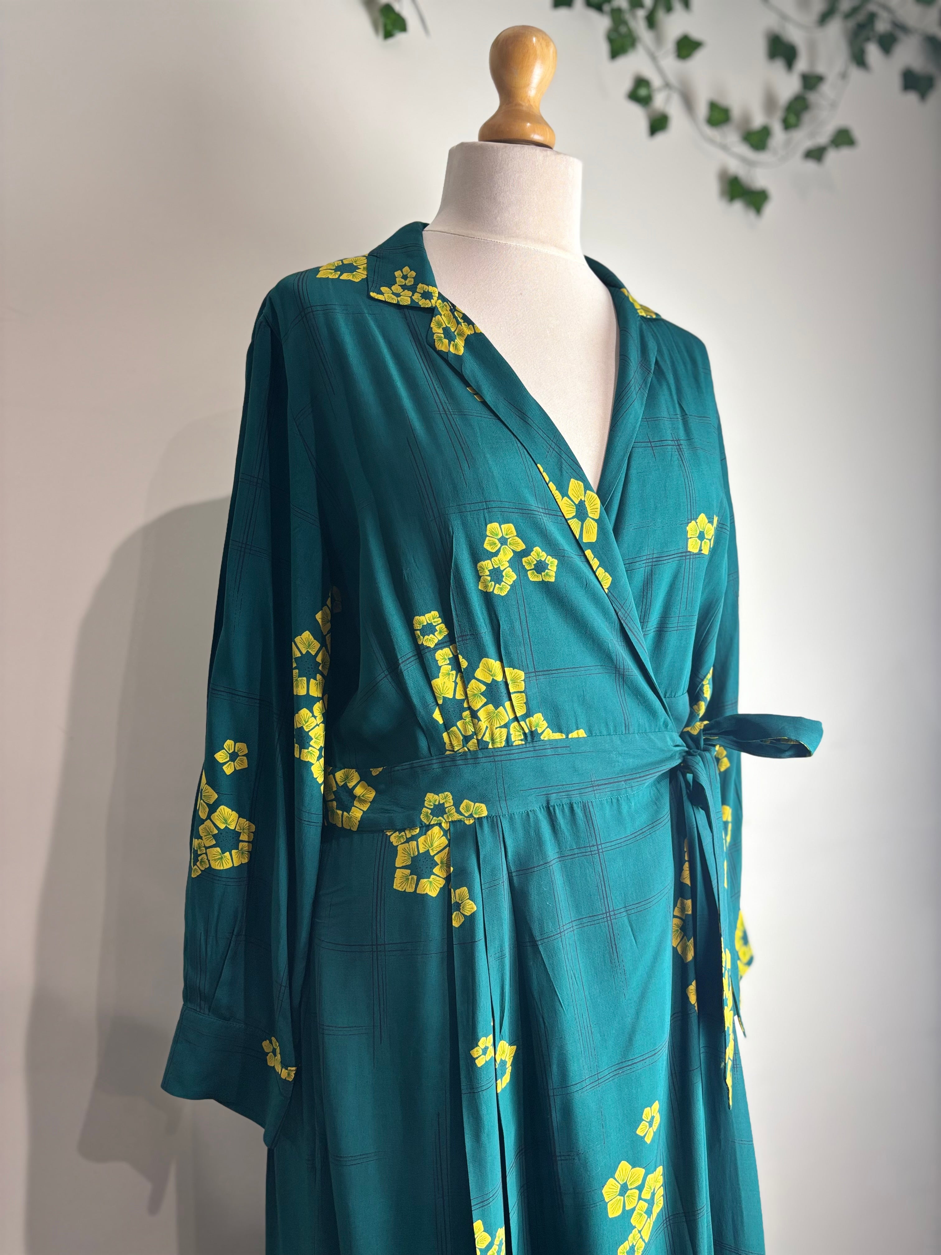 Toast Crosshatch Floral Print Wrap Dress