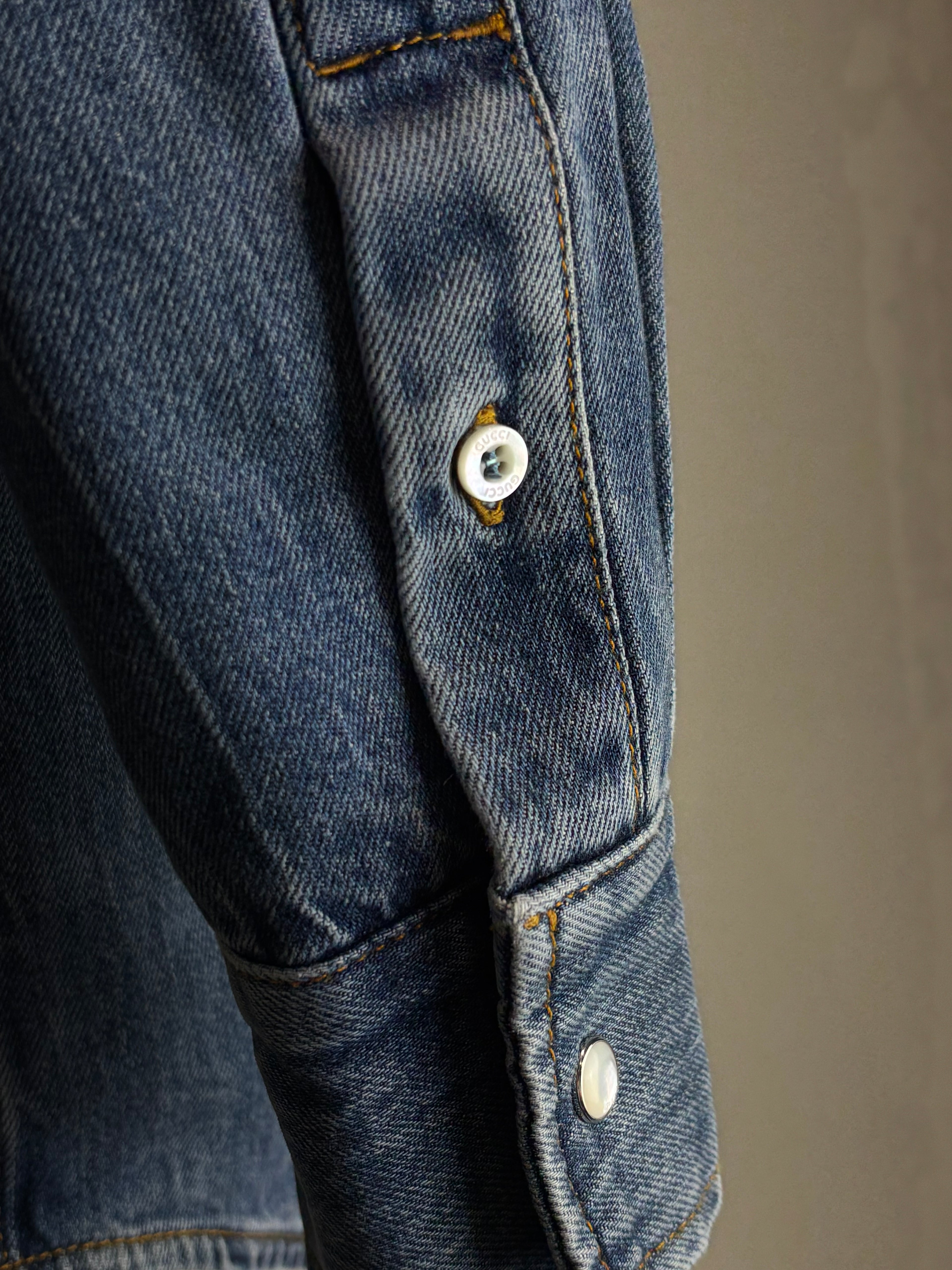 GUCCI Denim Long-Line Shirt