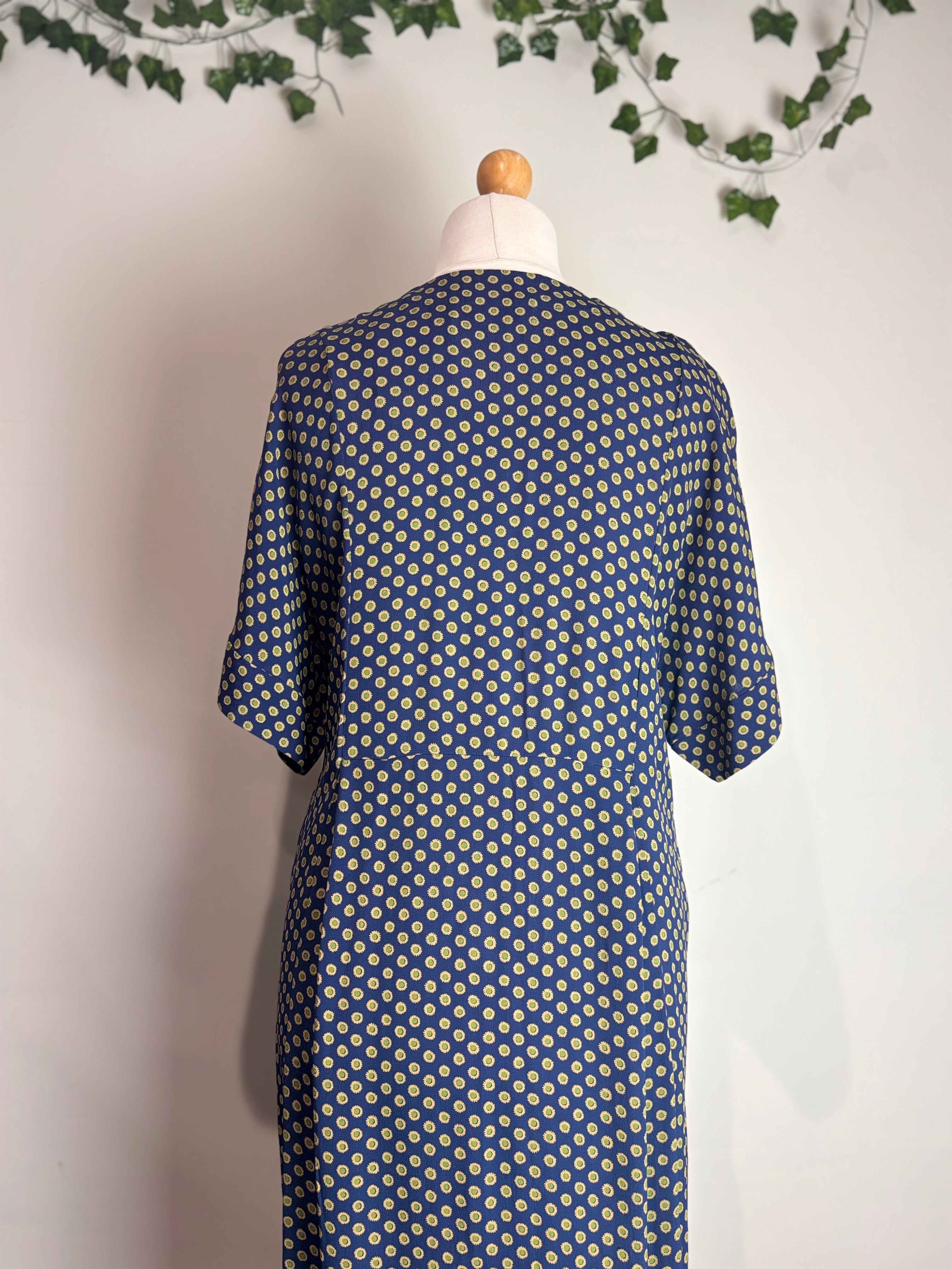 Toast Navy & Green Colour-Block Shift Dress