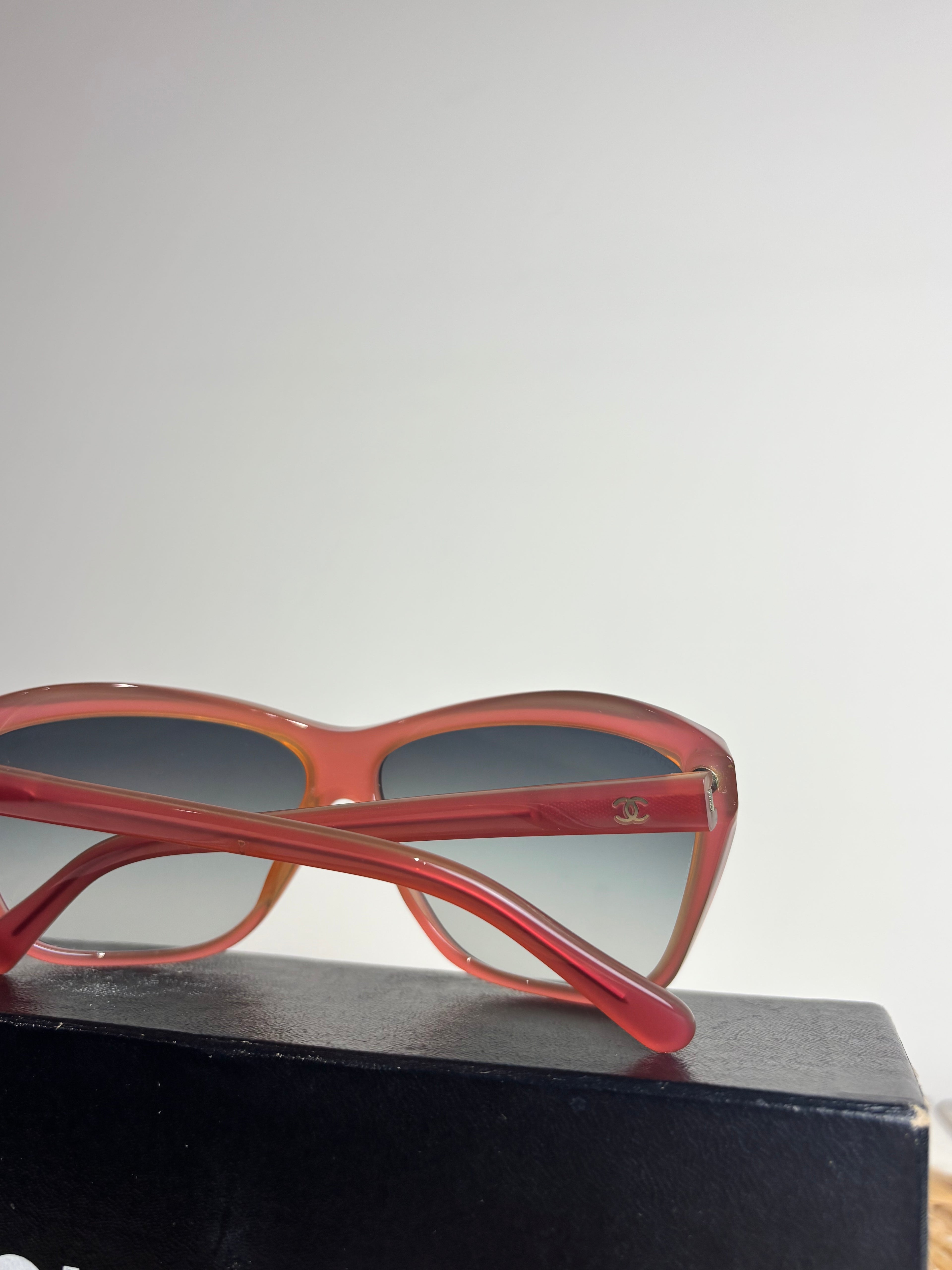 Chanel Pink Frame Gradient Tint CC Sunglasses