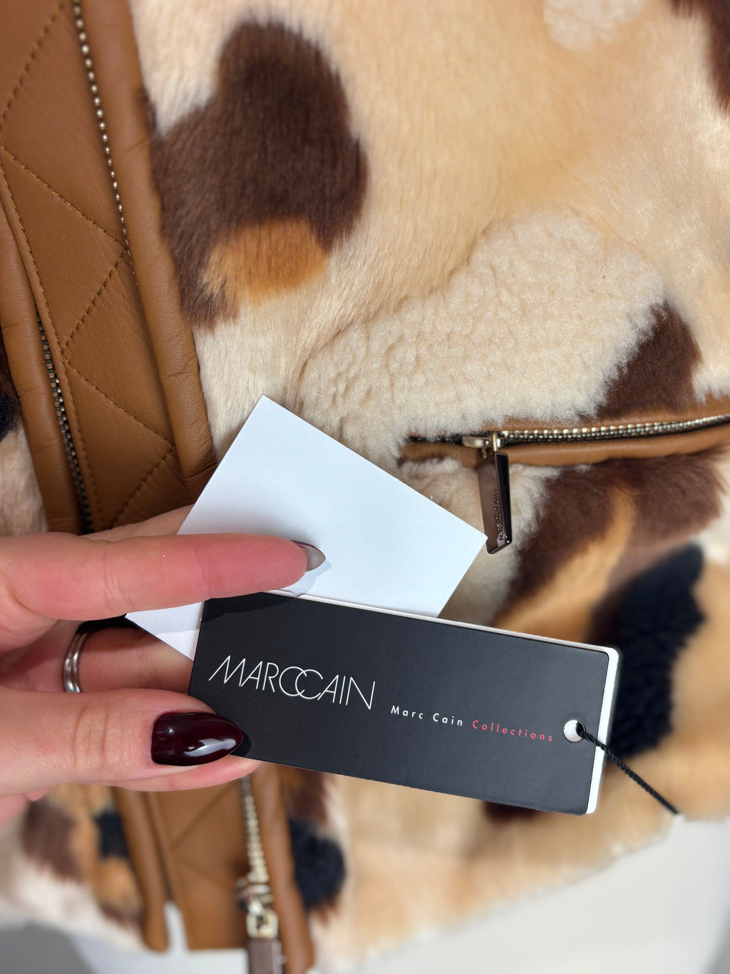 Marc Cain Animal Print Teddy Coat