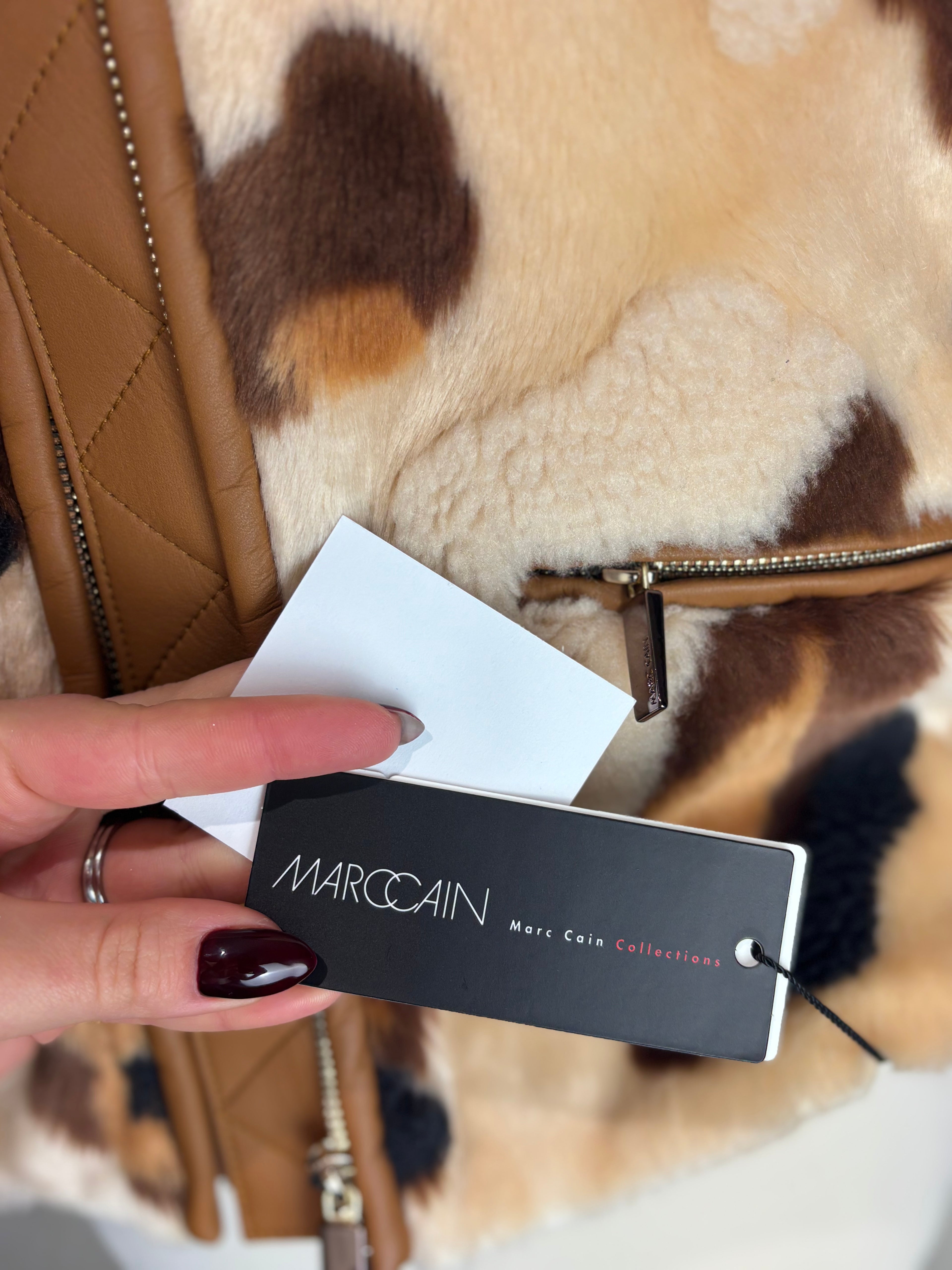 Marc Cain Animal Print Teddy Coat