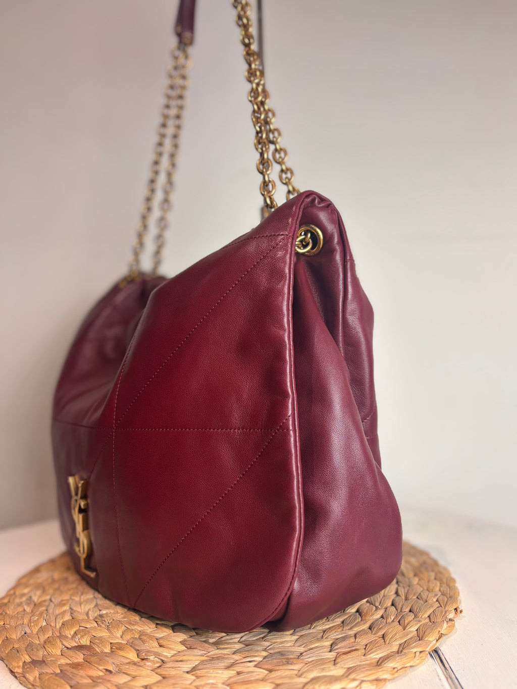 YSL Jamie 4.3 Bordeaux Red Nappa Leather Shoulder Bag (Large)