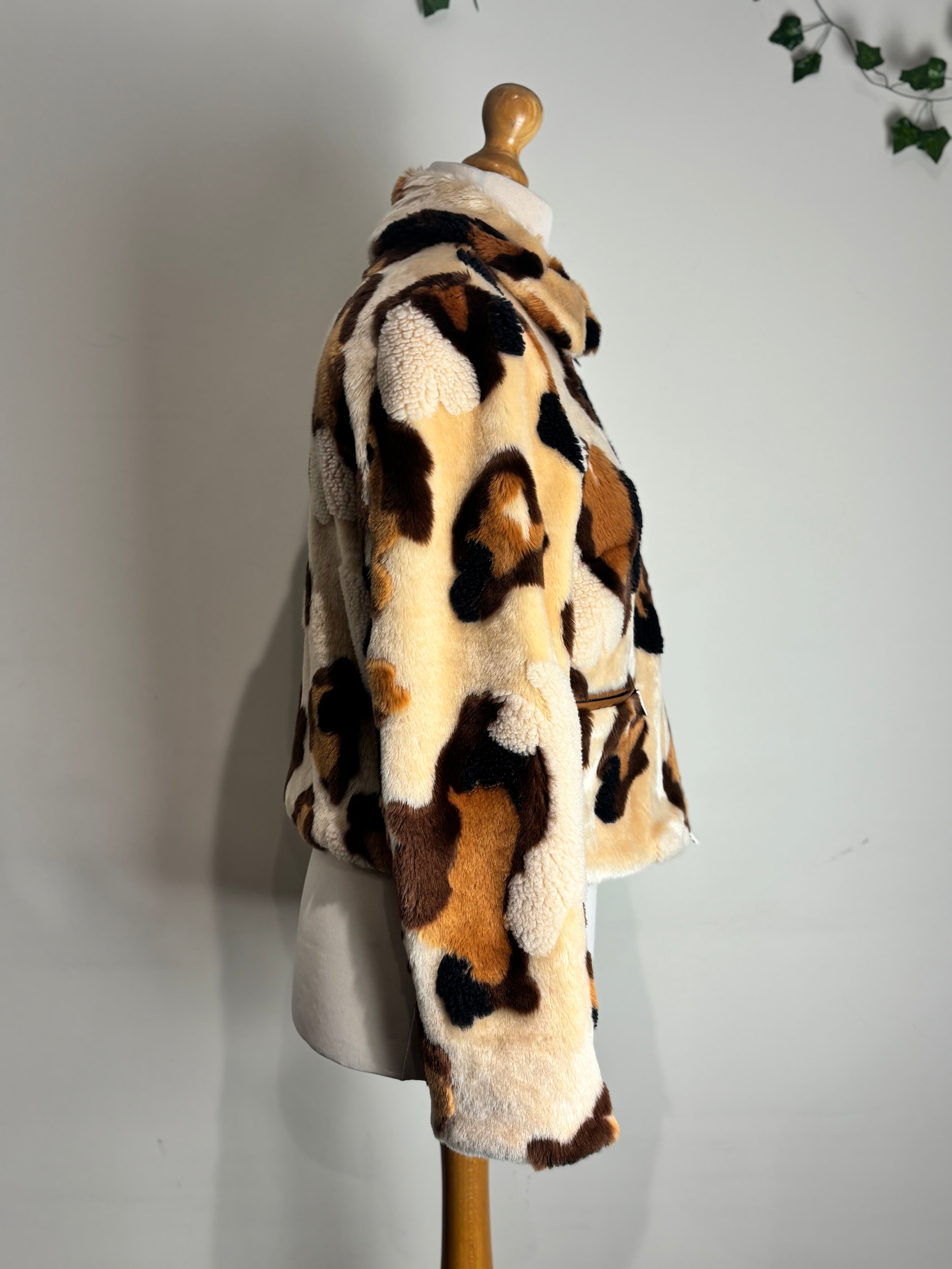 Marc Cain Animal Print Teddy Coat