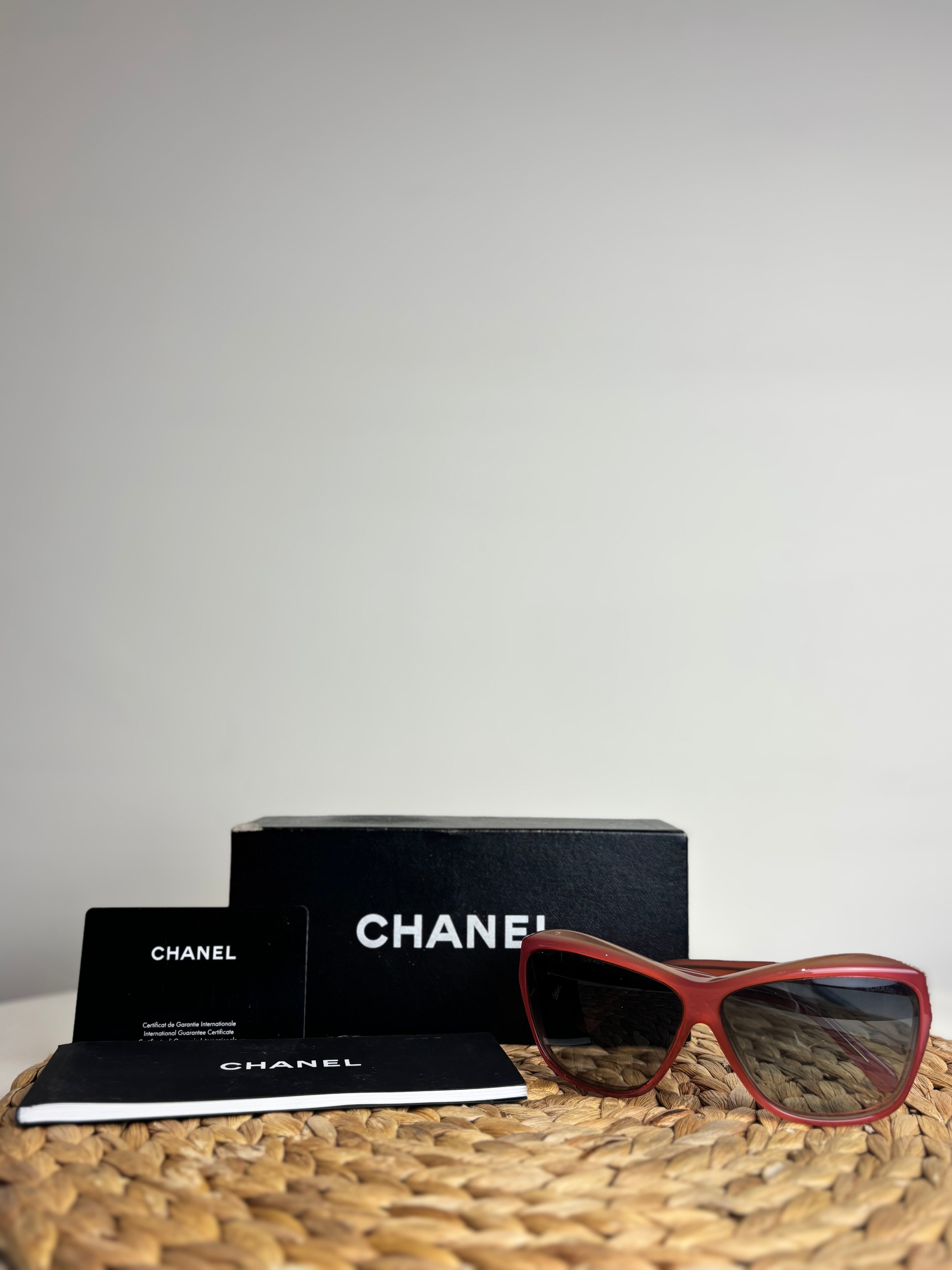 Chanel Pink Frame Gradient Tint CC Sunglasses