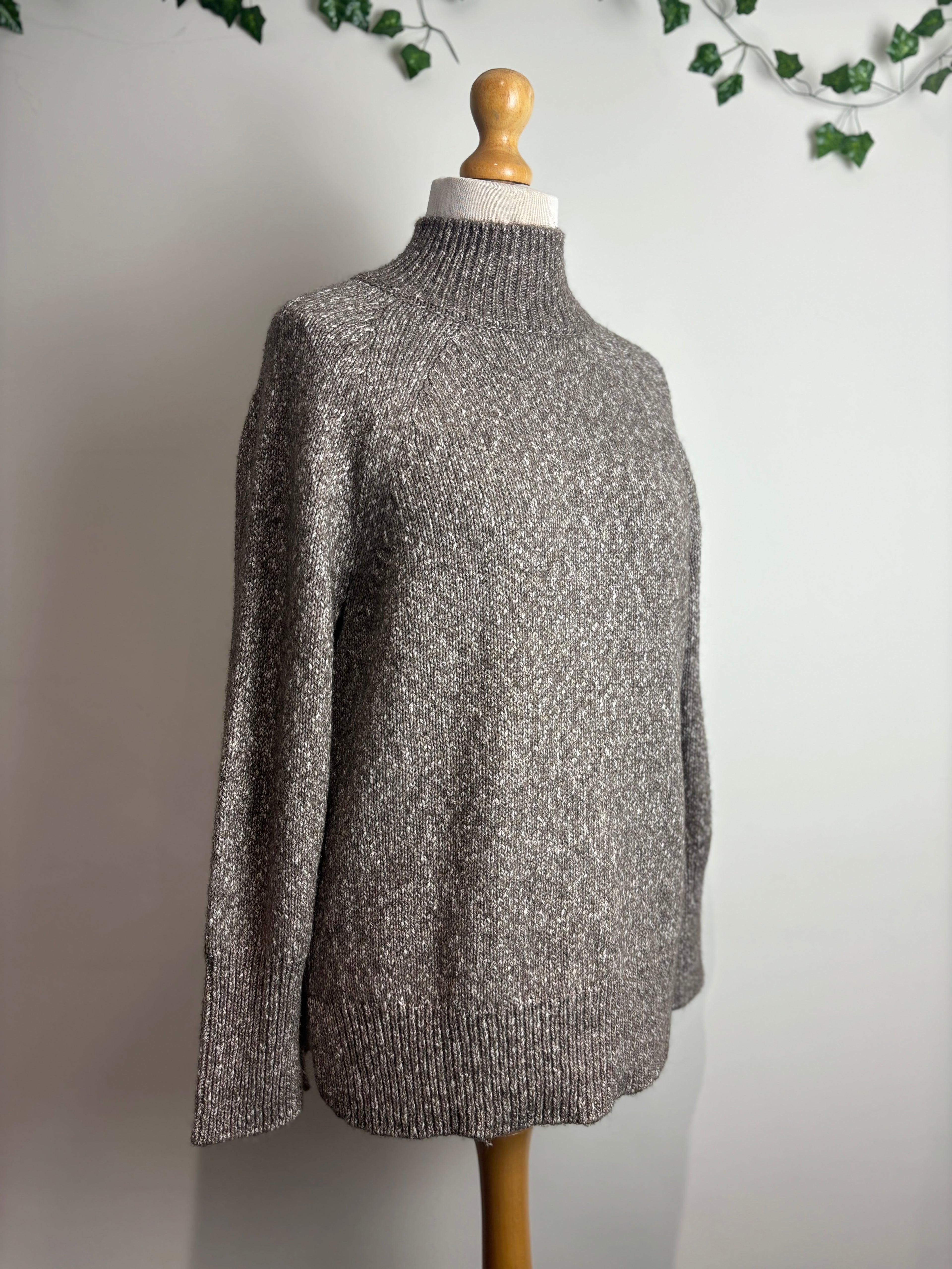 Whistles Oatmeal Flecked Button Back Knit