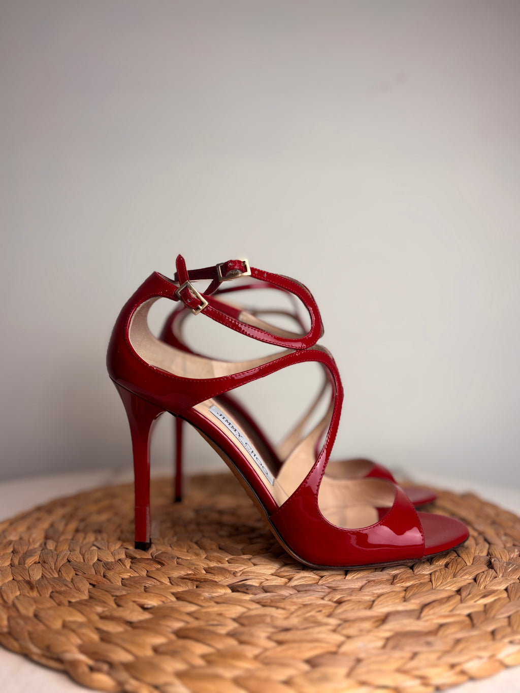 Jimmy Choo Azia Red Patent Leather Heels