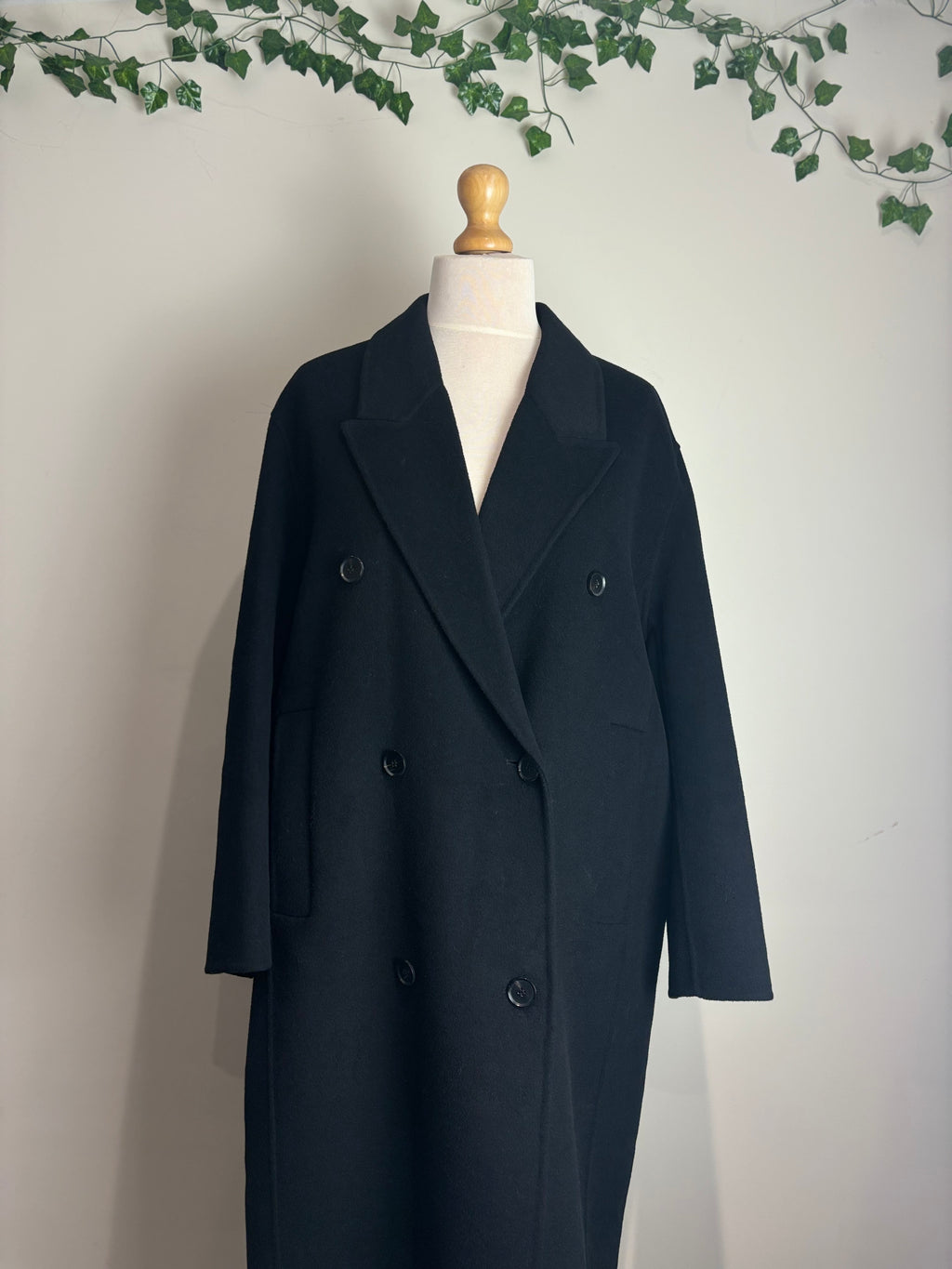 Zara Black Wool Mix Coat