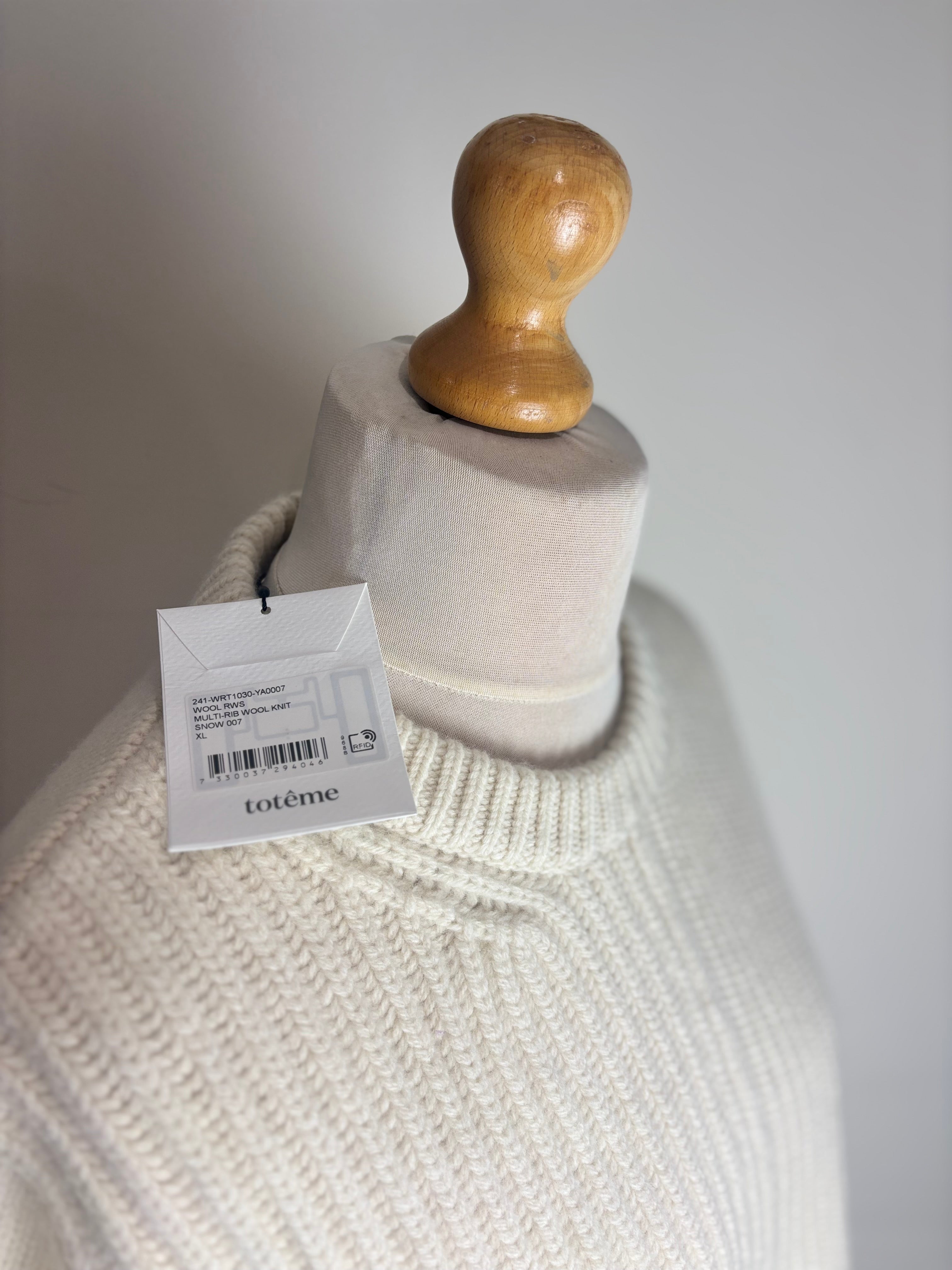 TOTEME Panelled Ribbed Cable Wool Jumper