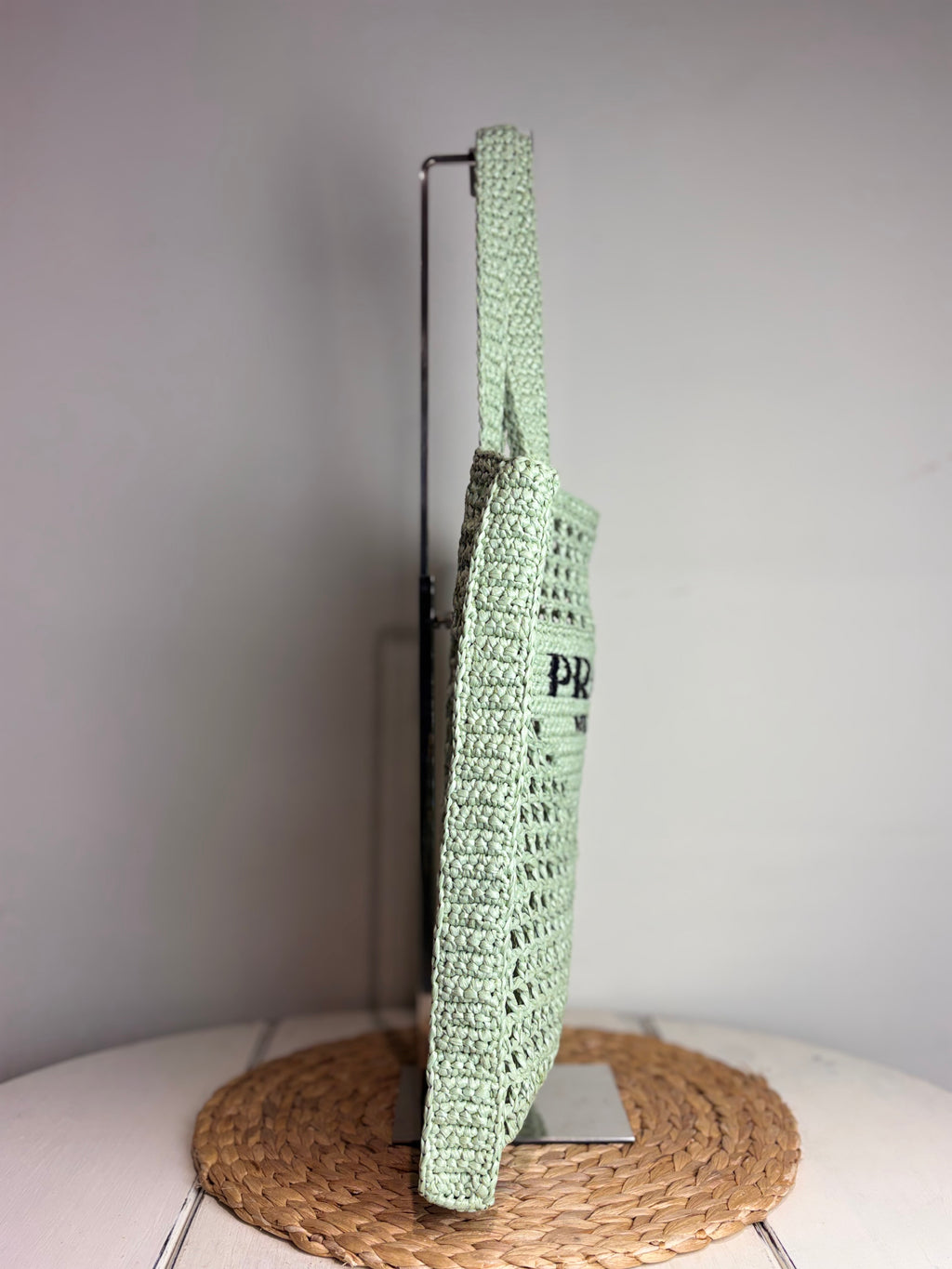 Prada Crochet Aqua Tote