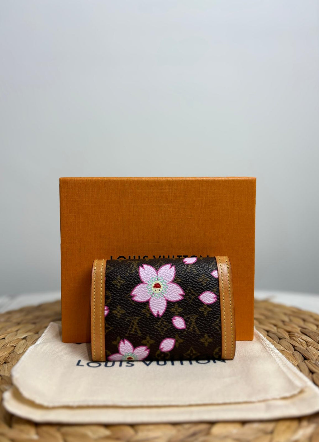 Louis Vuitton x Takashi Murakami Monogram Cherry Blossom Port-Monnaie Plat Coin Purse