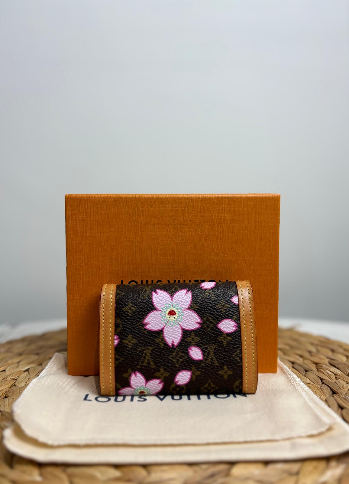 Louis Vuitton x Takashi Murakami Monogram Cherry Blossom Port-Monnaie Plat Coin Purse