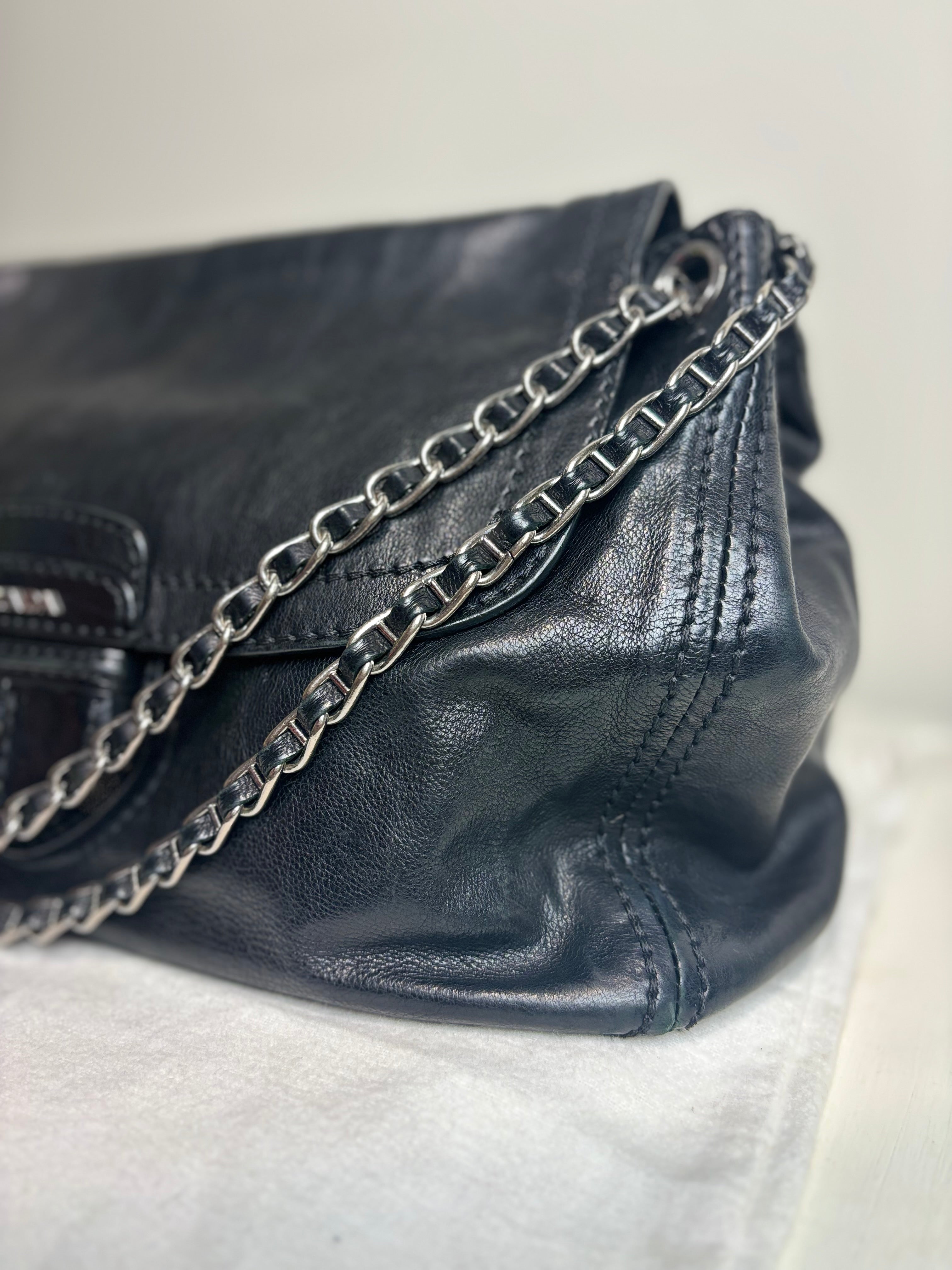 Prada Leather Flap Chain Shoulder Bag