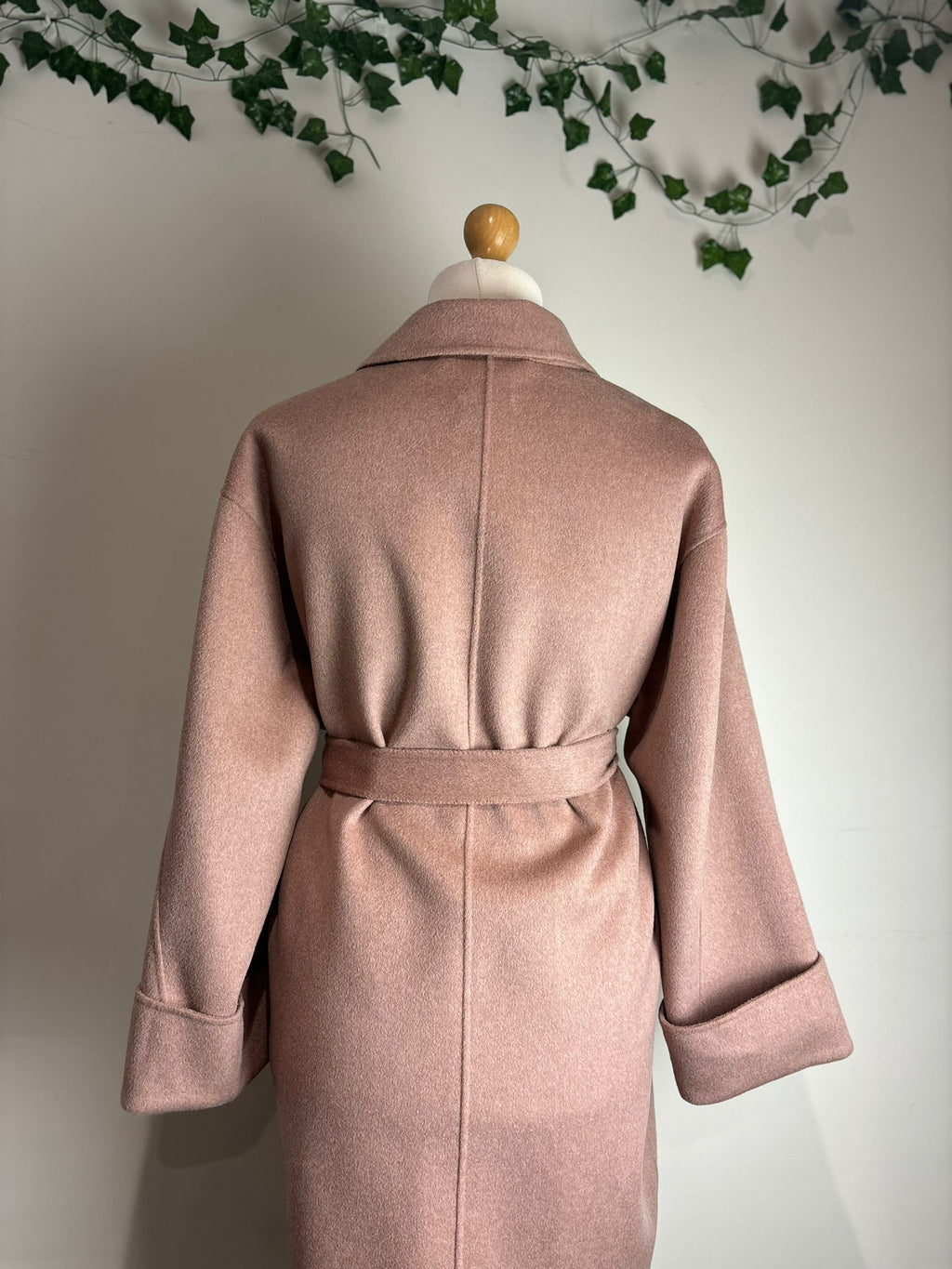 Whistles Pale Pink Double Faced Wool Wrap Coat