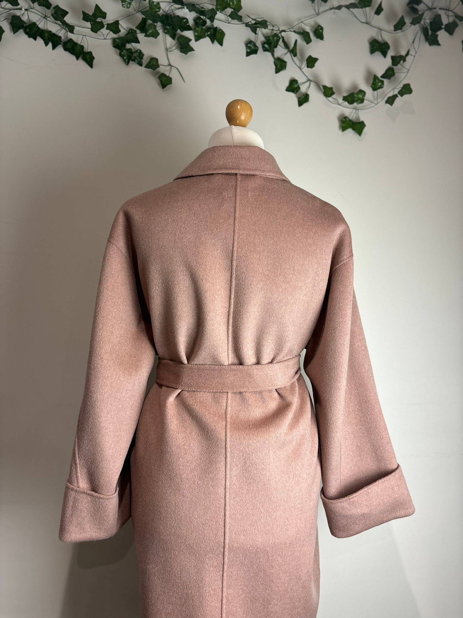 Whistles Pale Pink Double Faced Wool Wrap Coat