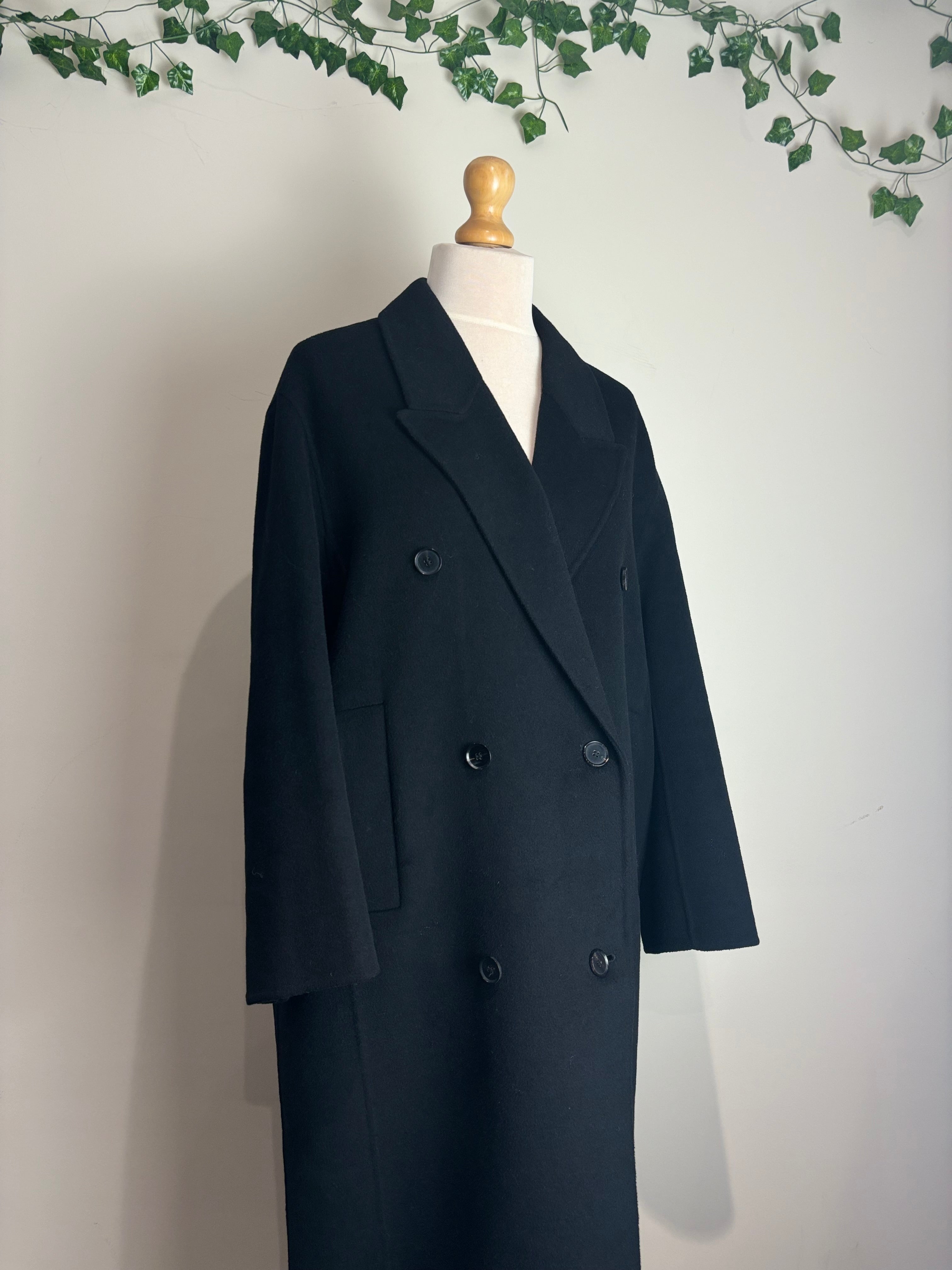 Zara Black Wool Mix Coat