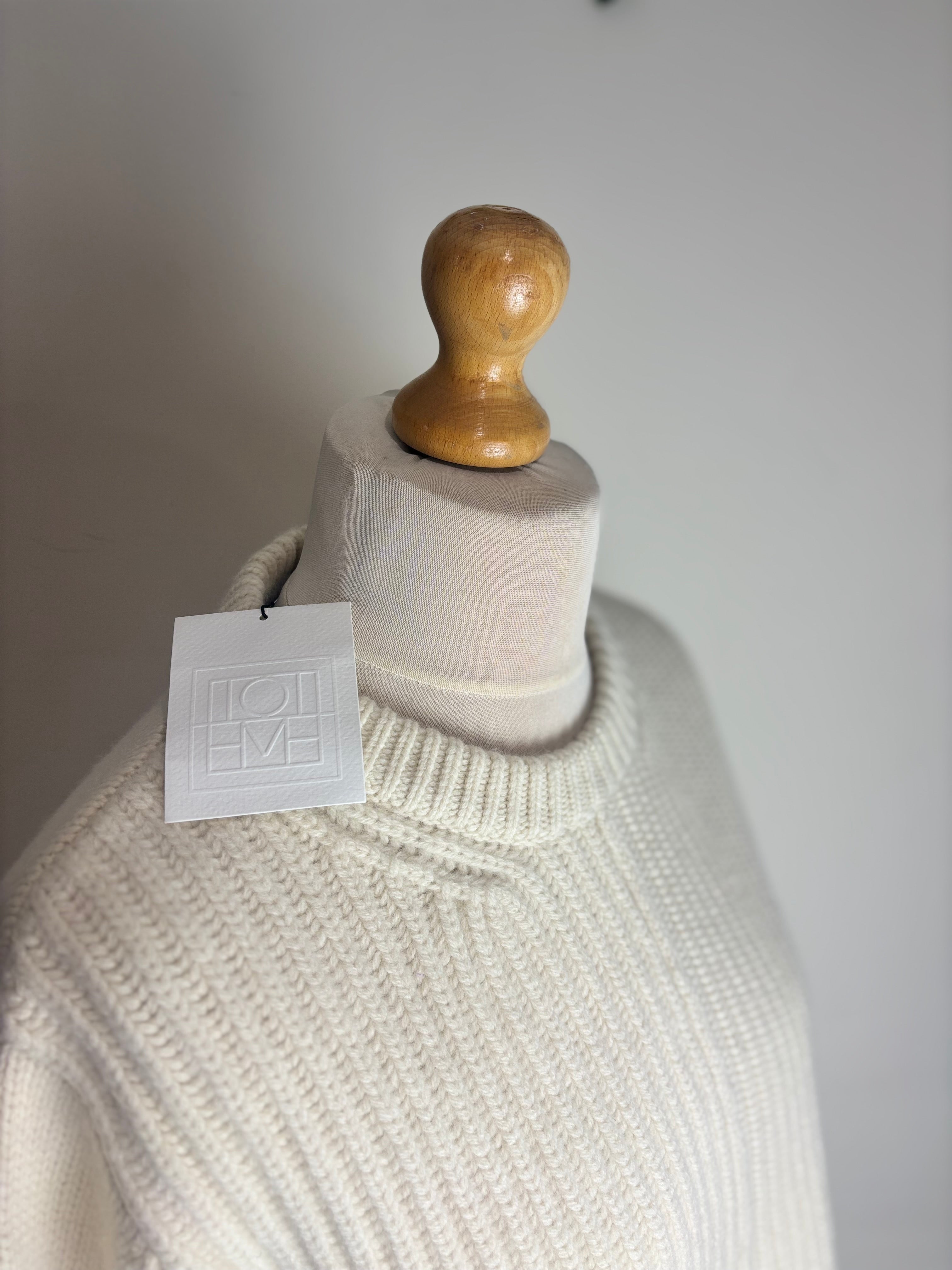 TOTEME Panelled Ribbed Cable Wool Jumper