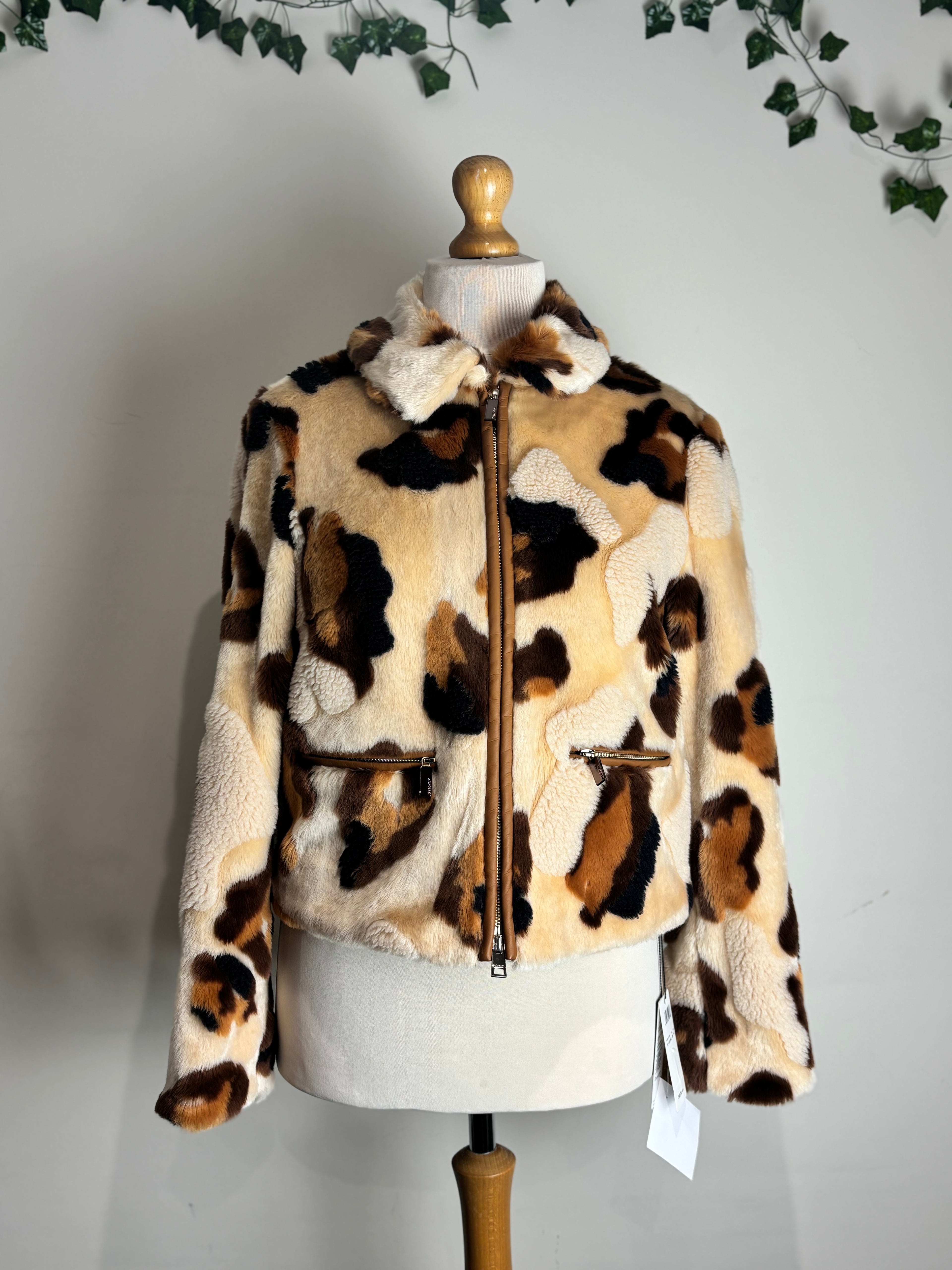 Marc Cain Animal Print Teddy Coat