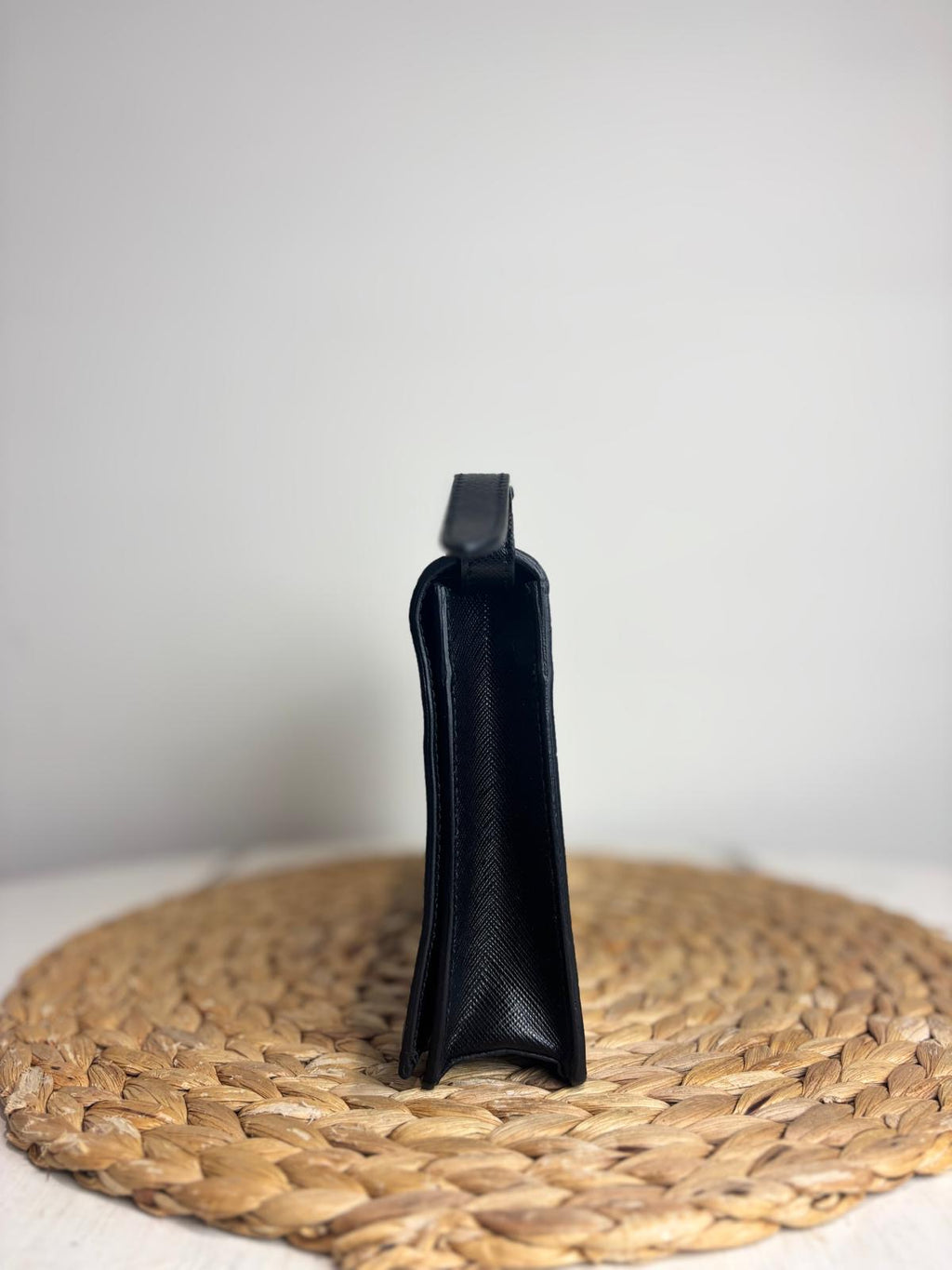 Prada Black Saffiano Leather Pouchette