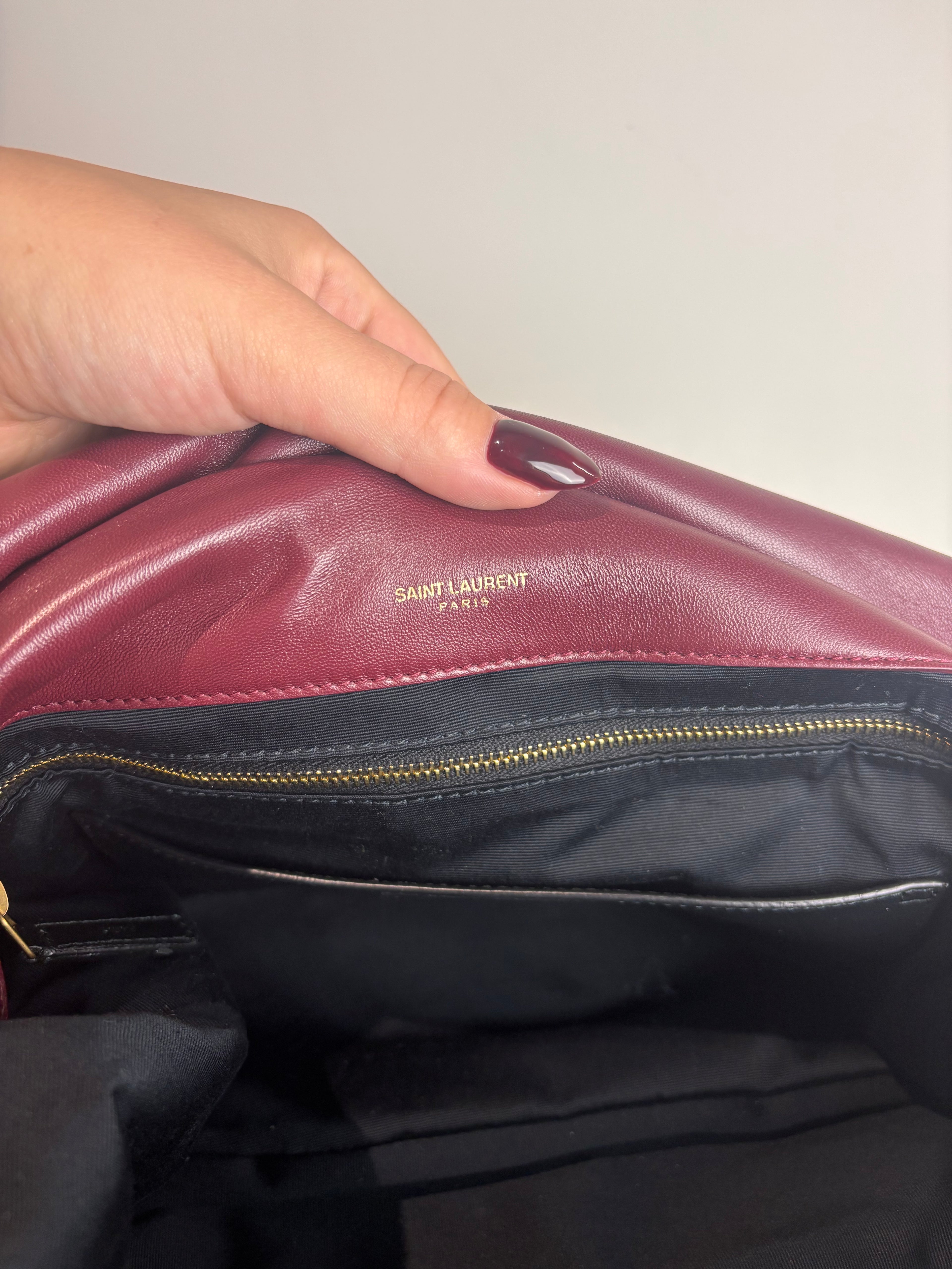 YSL Jamie 4.3 Bordeaux Red Nappa Leather Shoulder Bag (Large)