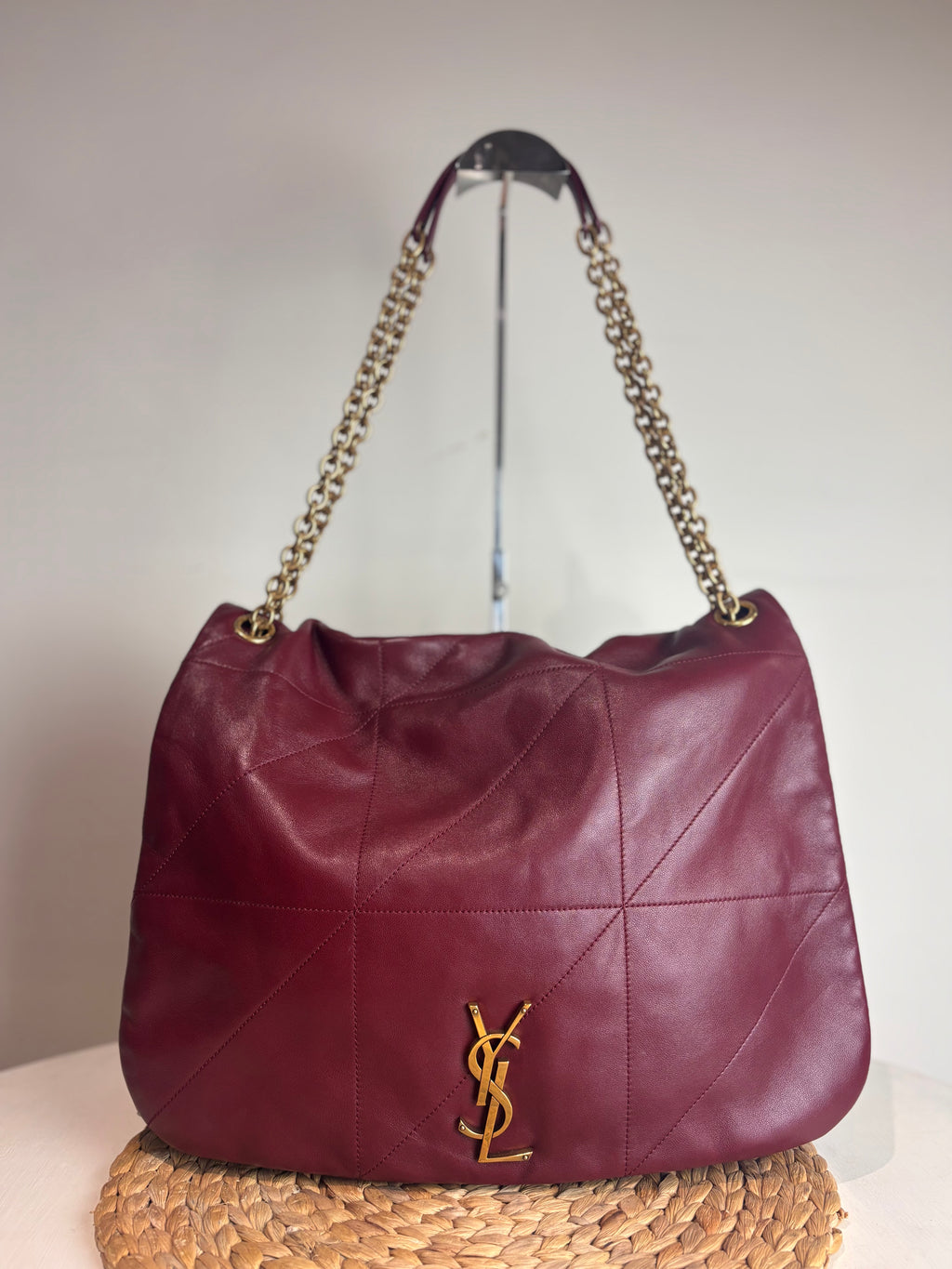YSL Jamie 4.3 Bordeaux Red Nappa Leather Shoulder Bag (Large)