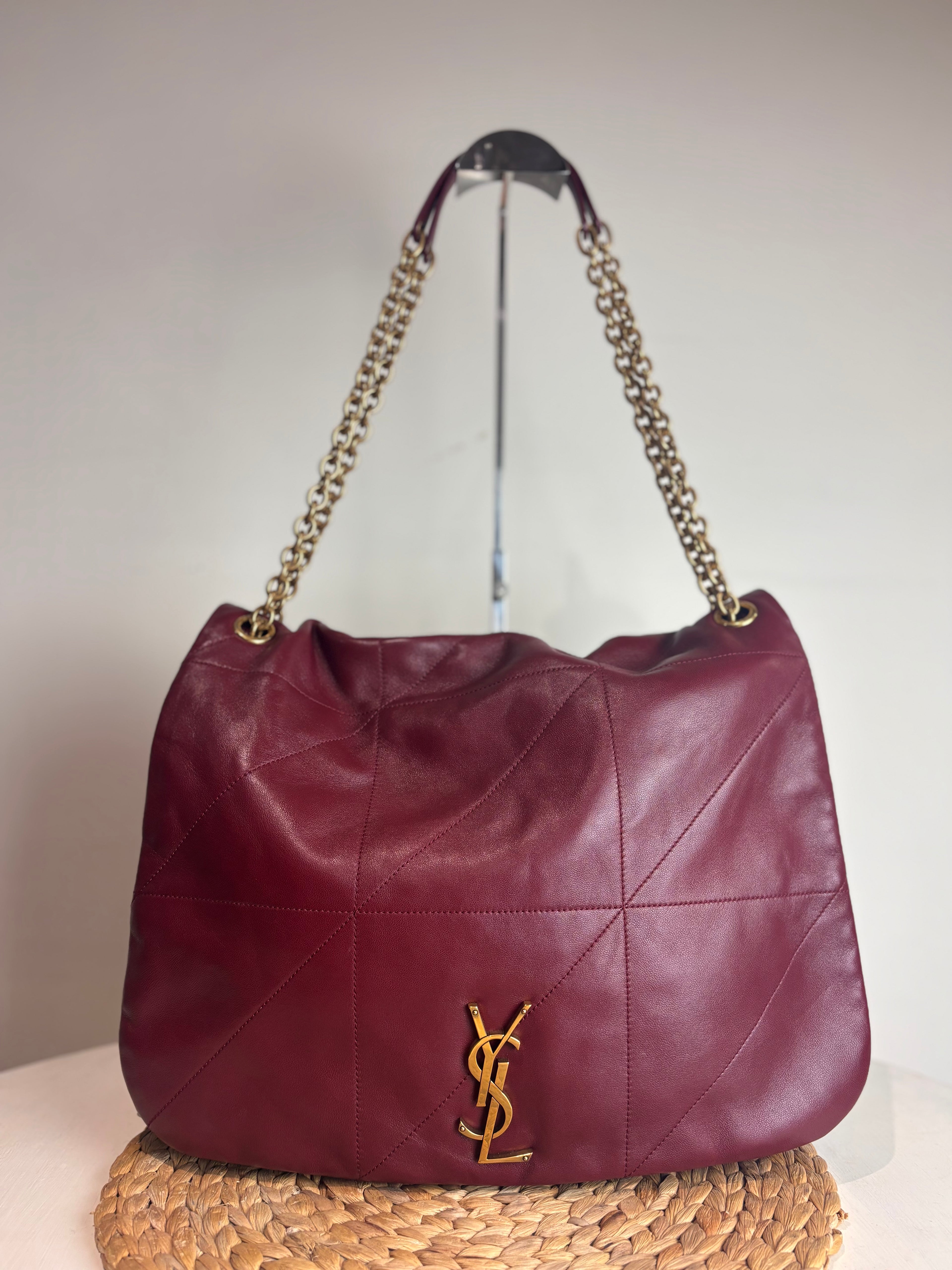 YSL Jamie 4.3 Bordeaux Red Nappa Leather Shoulder Bag (Large)