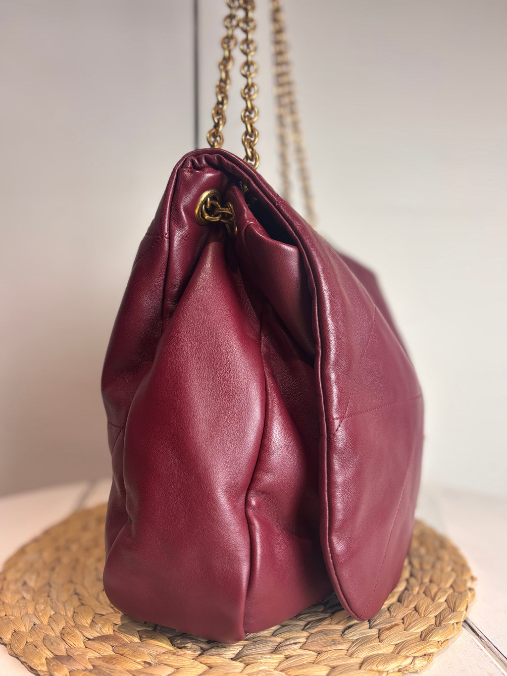 YSL Jamie 4.3 Bordeaux Red Nappa Leather Shoulder Bag (Large)
