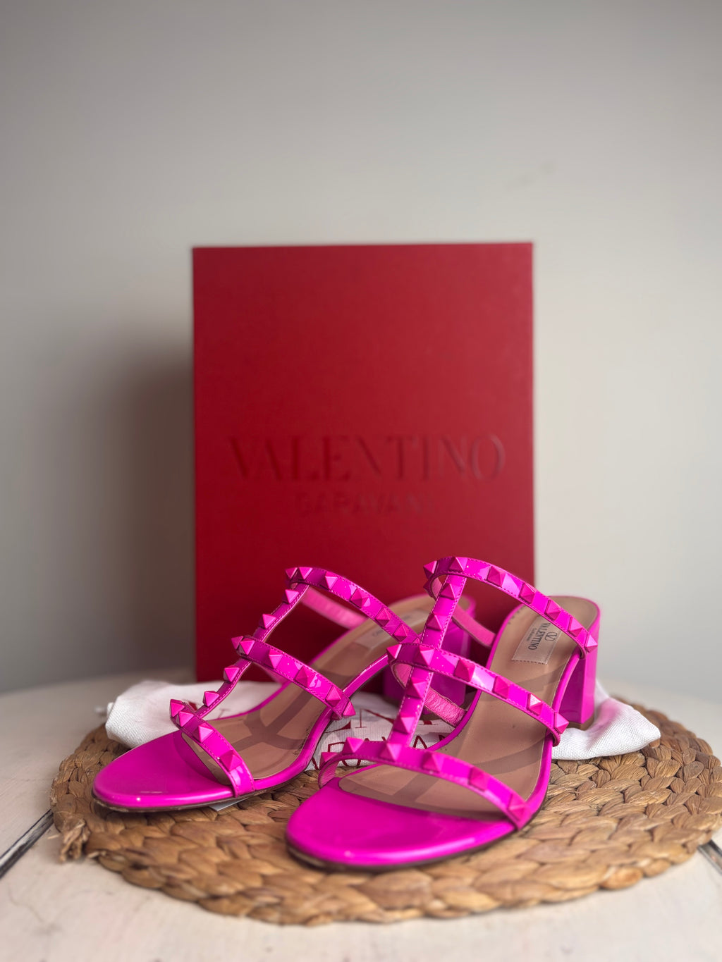 Valentino Garavani Rockstud 60 Patent Leather Mules