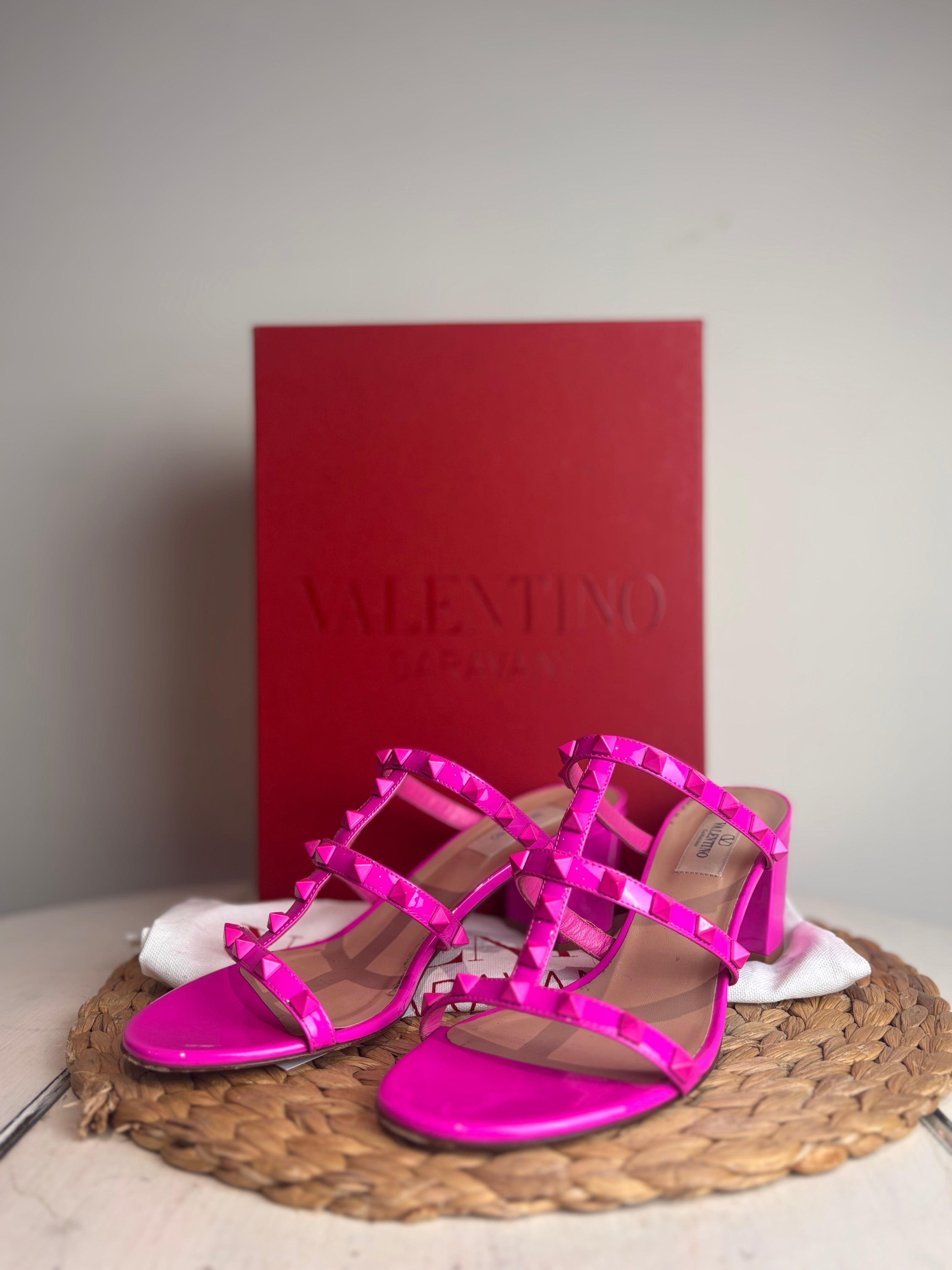 Valentino Garavani Rockstud 60 Patent Leather Mules