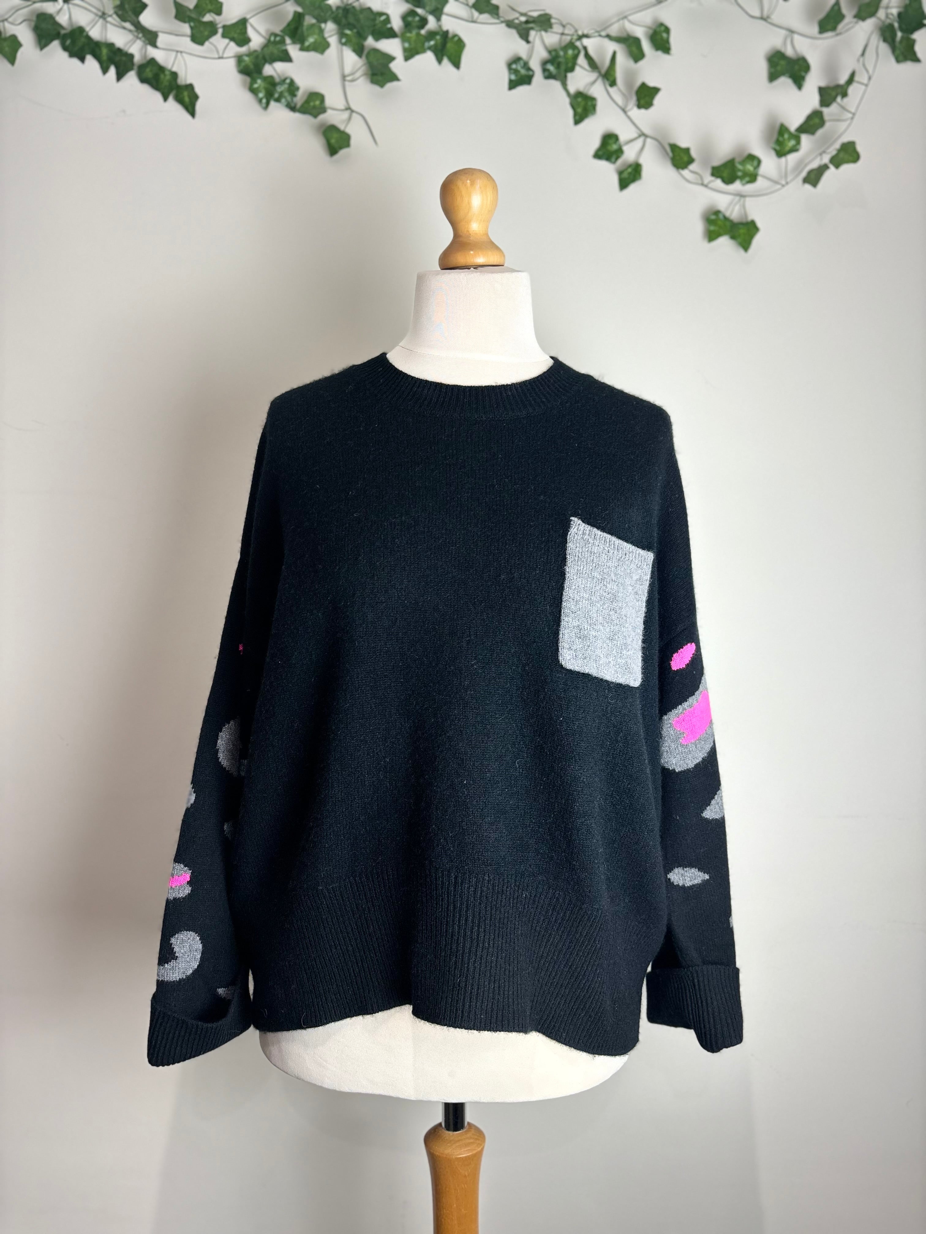 Brodie Cashmere Lynx Boyfriend Cashmere Sweater