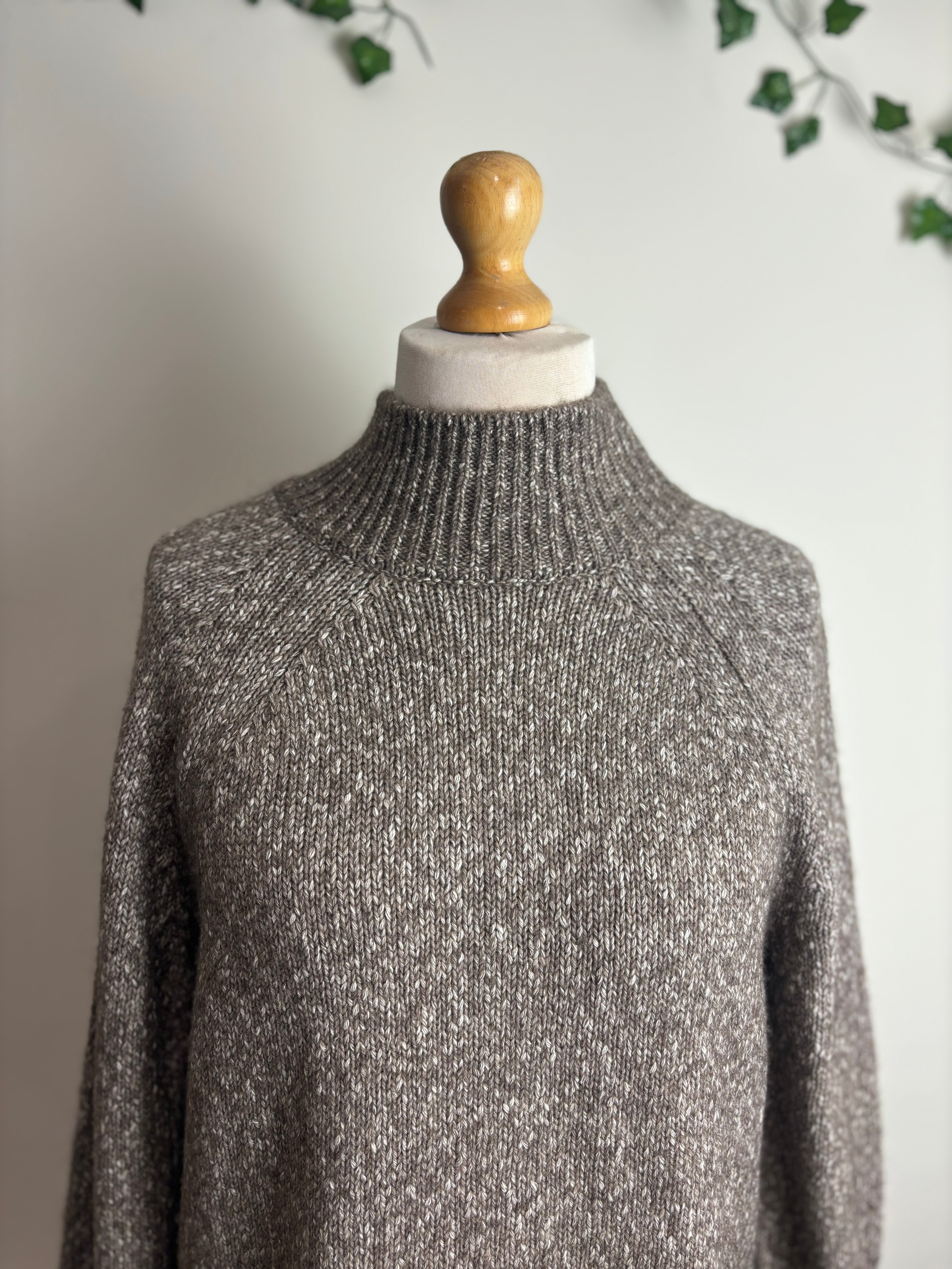 Whistles Oatmeal Flecked Button Back Knit
