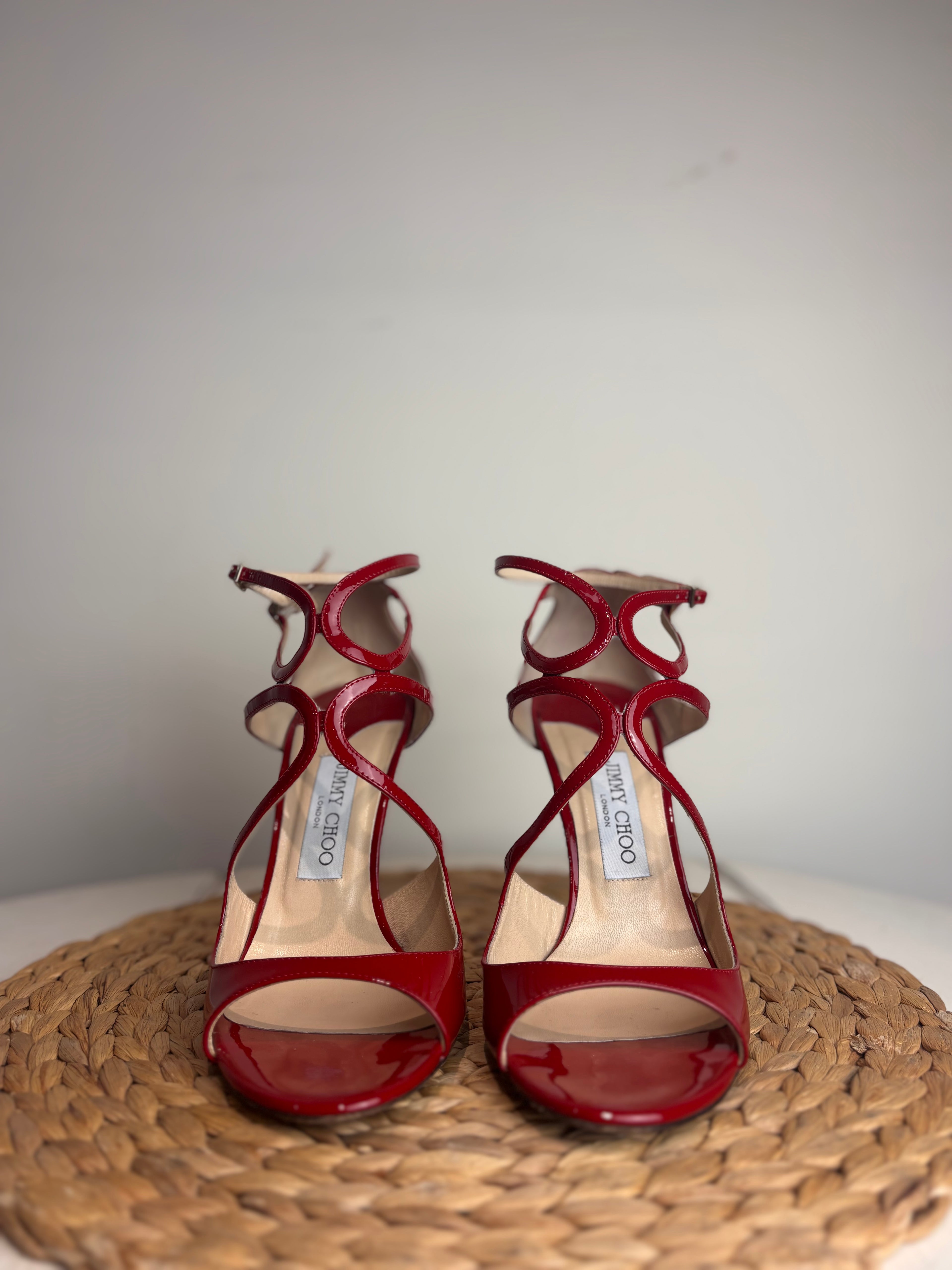Jimmy Choo Azia Red Patent Leather Heels