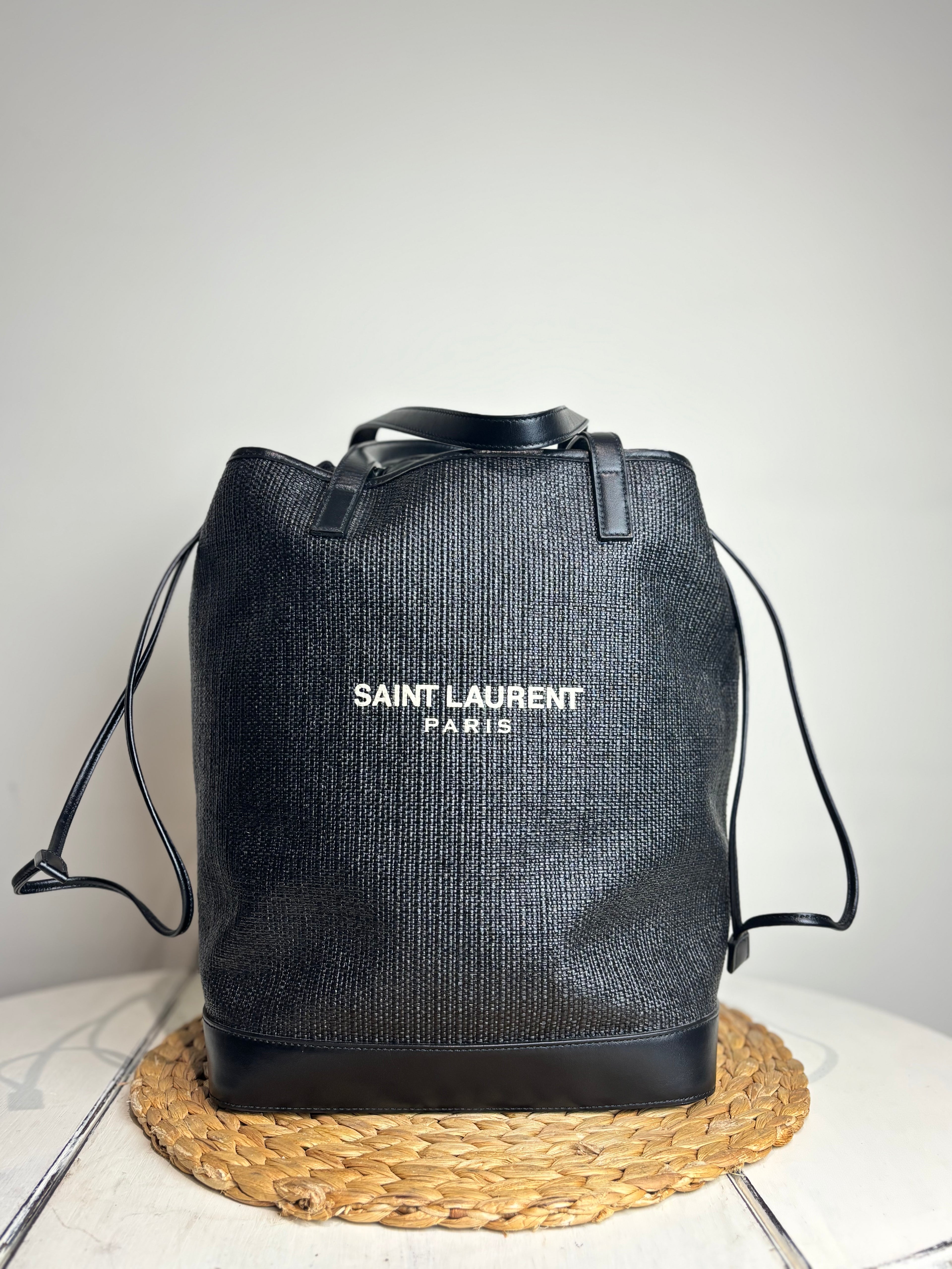 Yves Saint Laurent Teddy Drawstring Shopping Tote