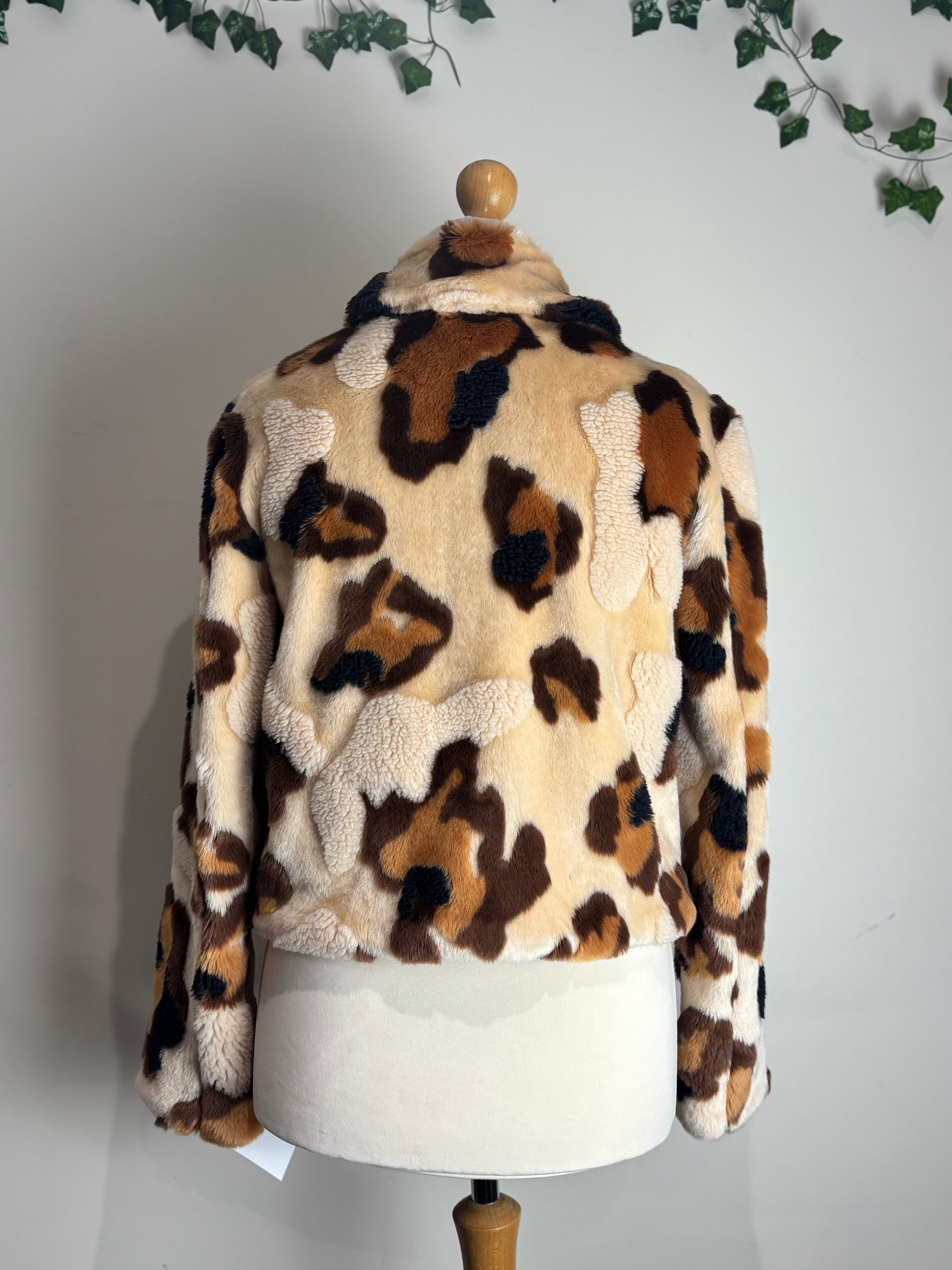 Marc Cain Animal Print Teddy Coat