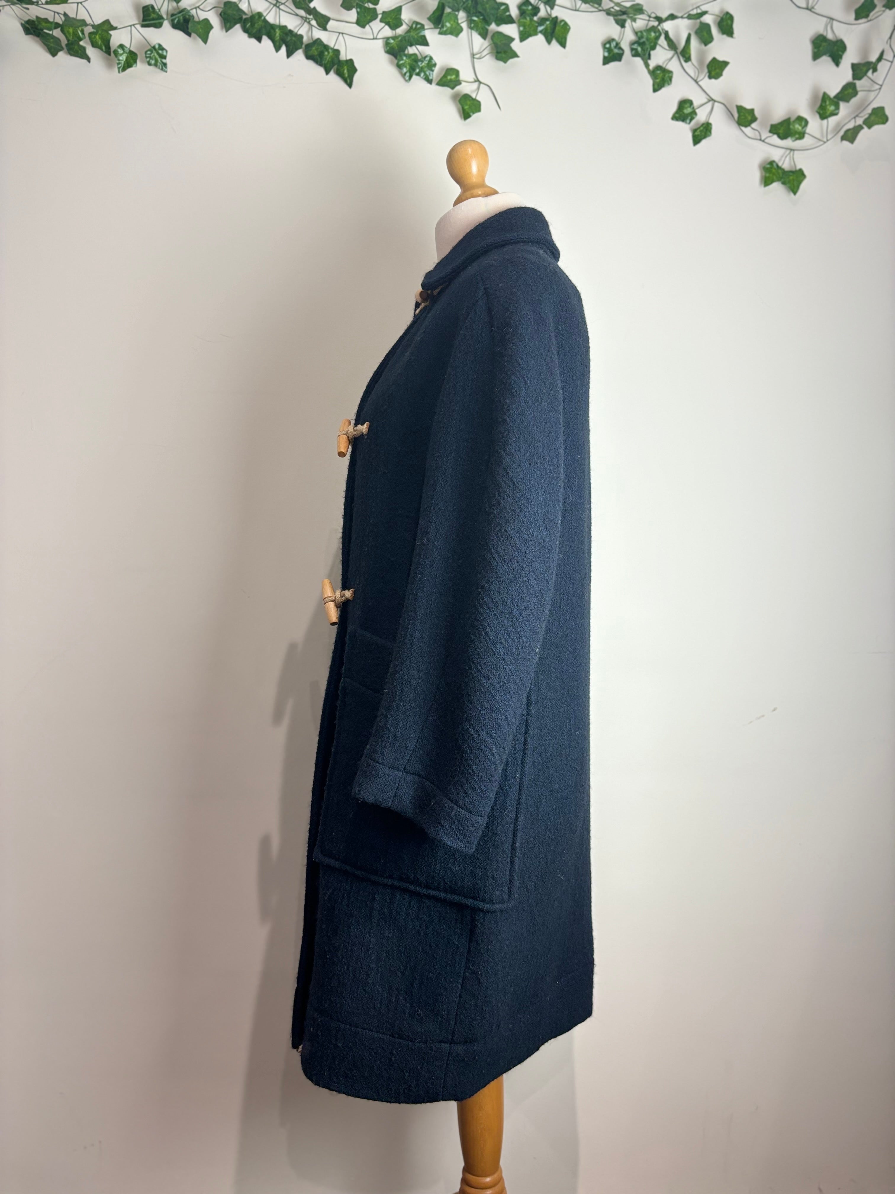 Toast Navy Textured Toggle Duffle Coat