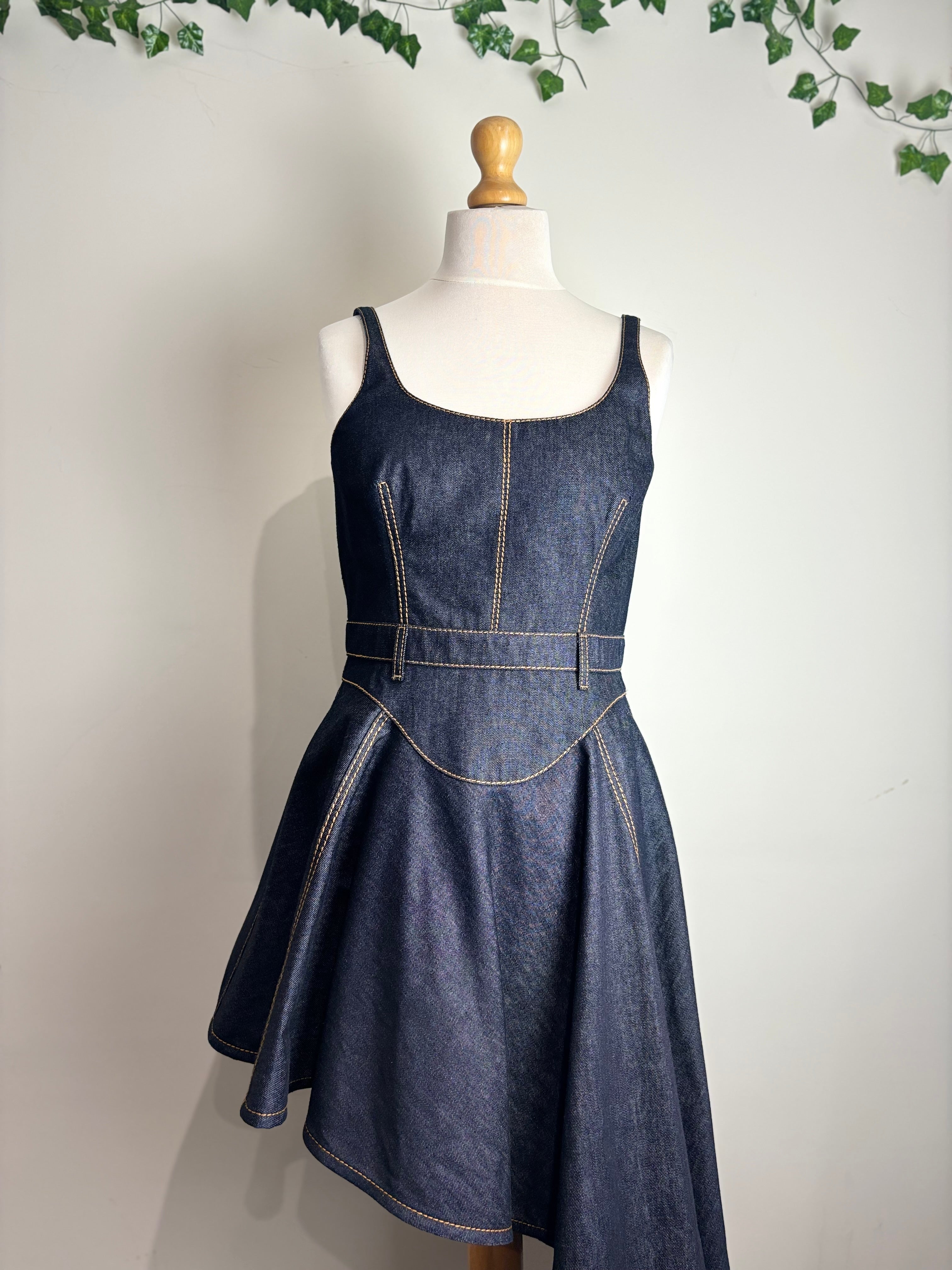 Alexander McQueen Denim Aysmmetric Dress