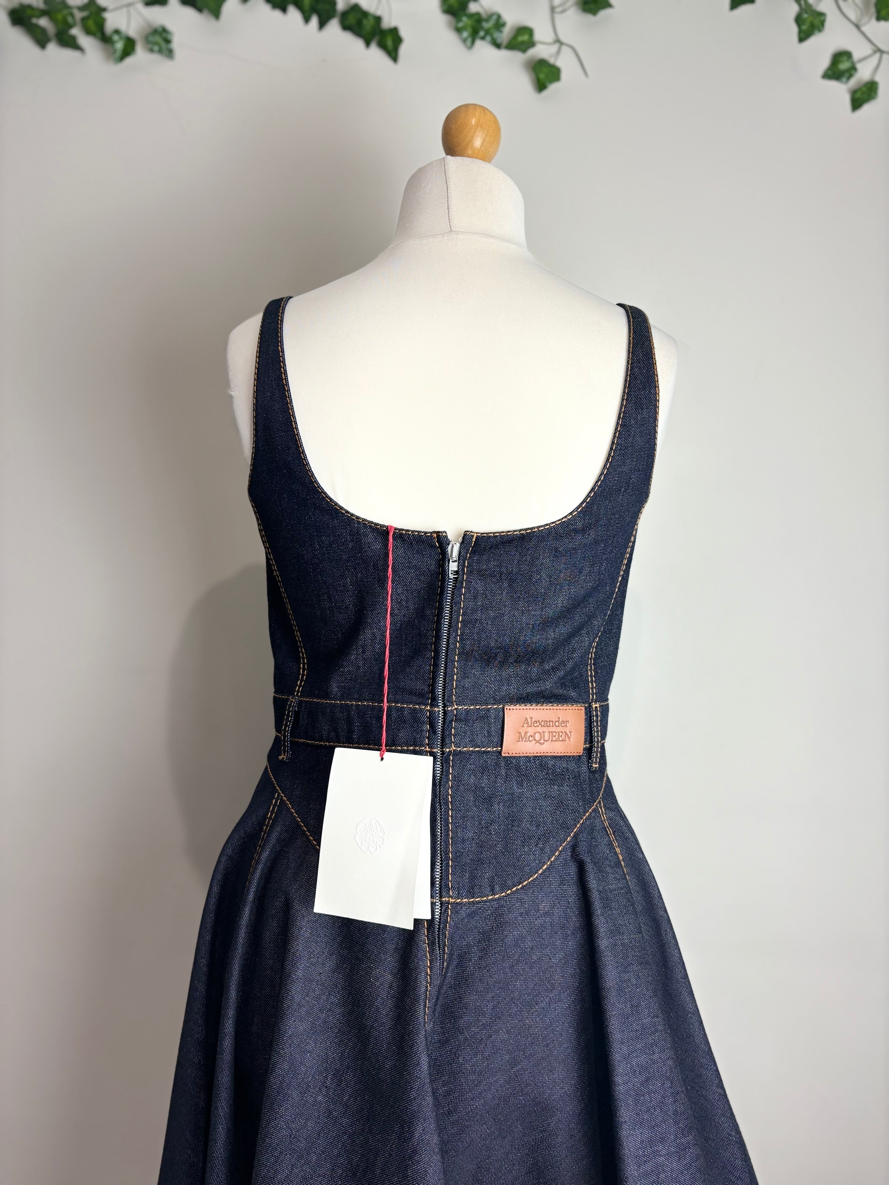 Alexander McQueen Denim Aysmmetric Dress