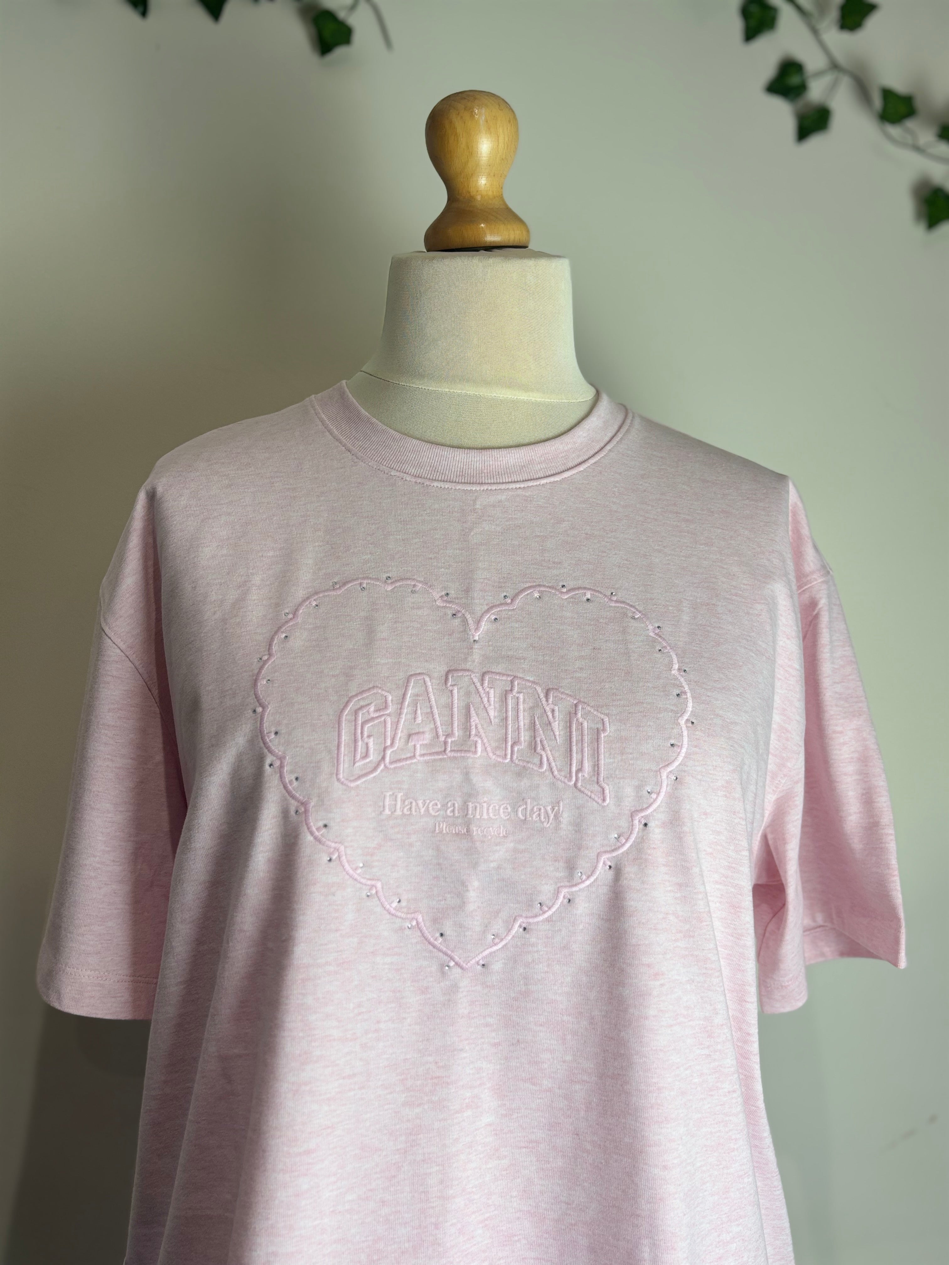 GANNI Baby Pink "Have a Nice Day!" Tee