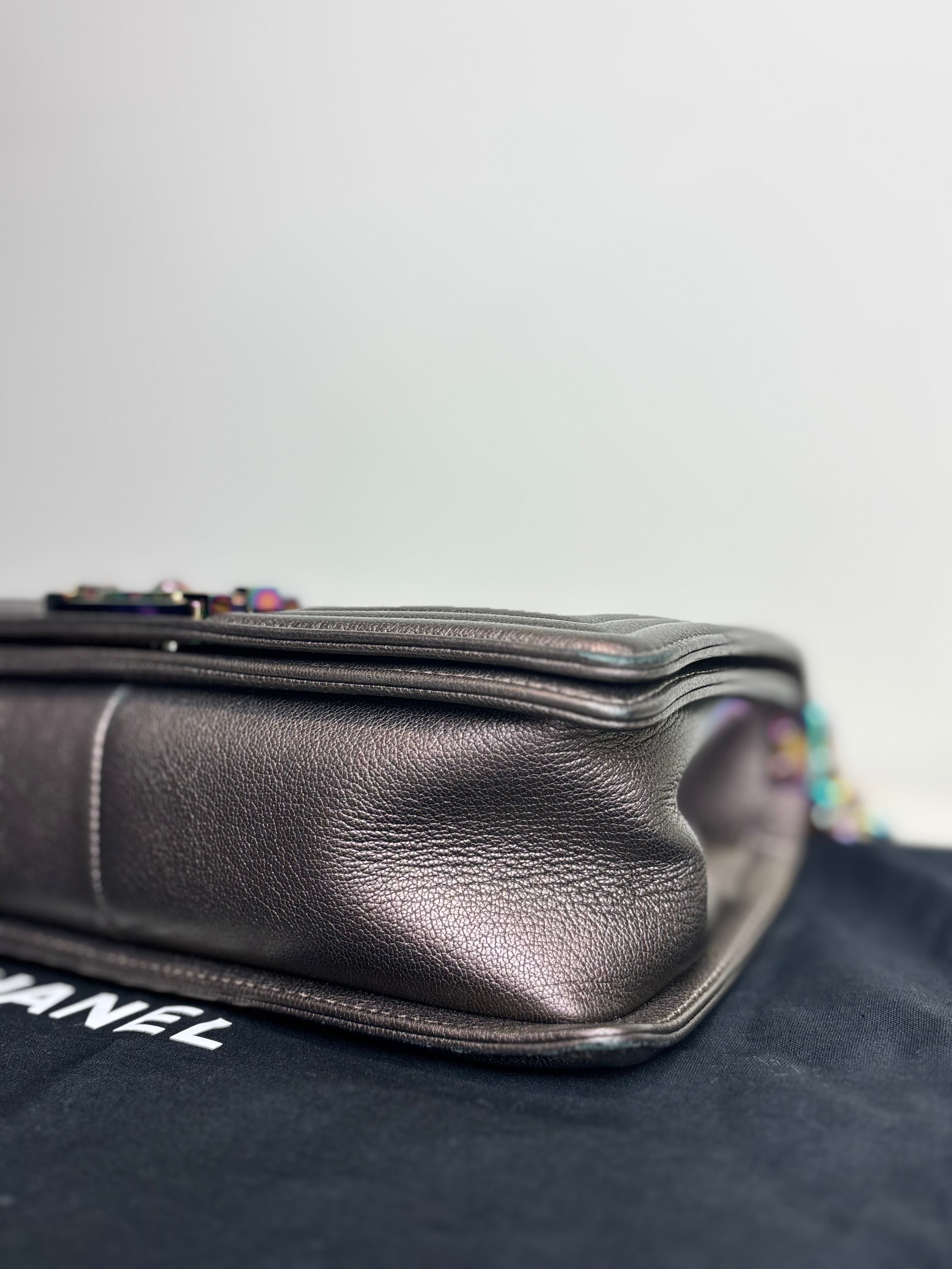 Chanel Iridescent Mermaid Quilted Goatskin Medium Boy Bag (Rare, Limited Edition)