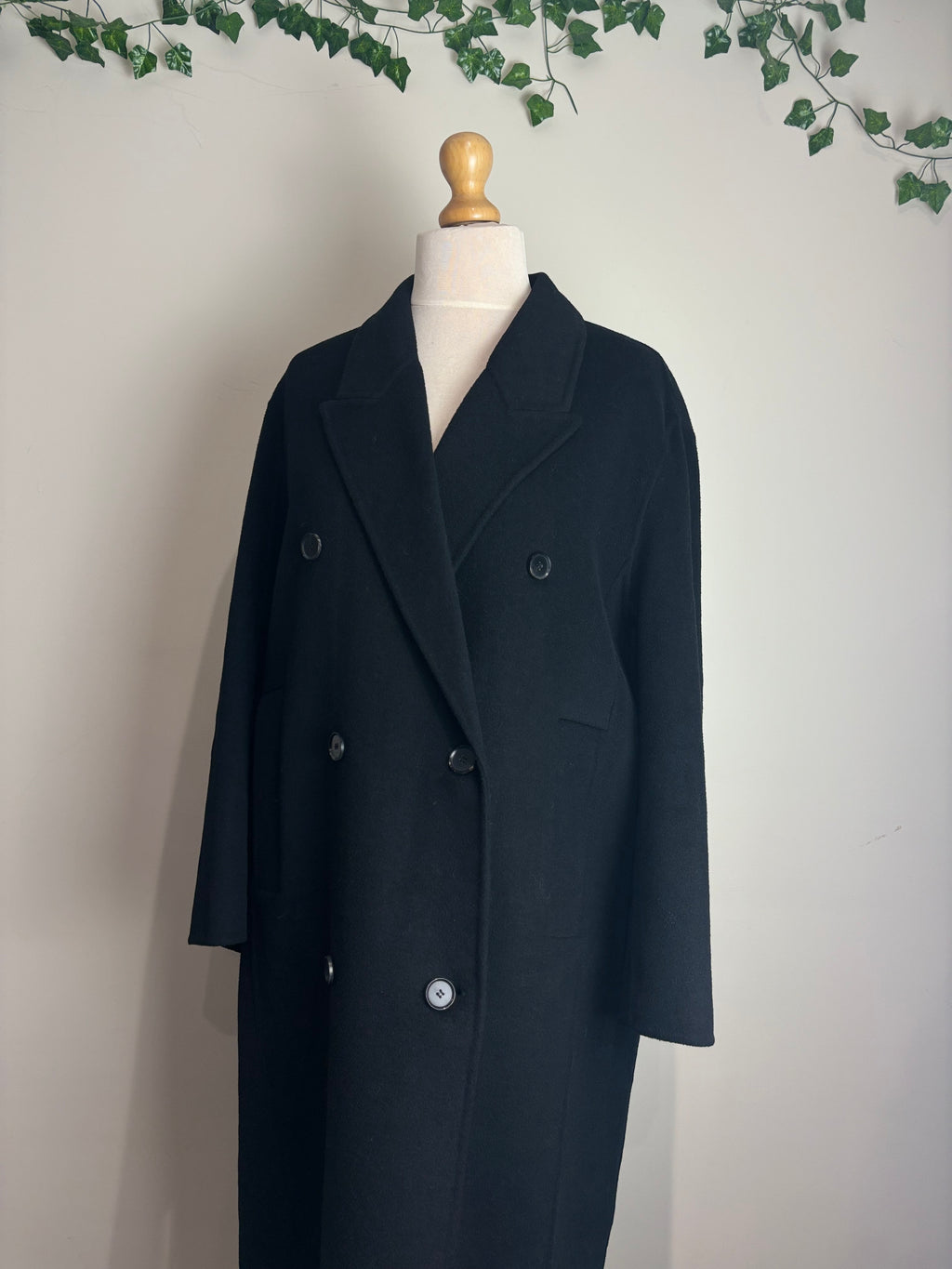 Zara Black Wool Mix Coat