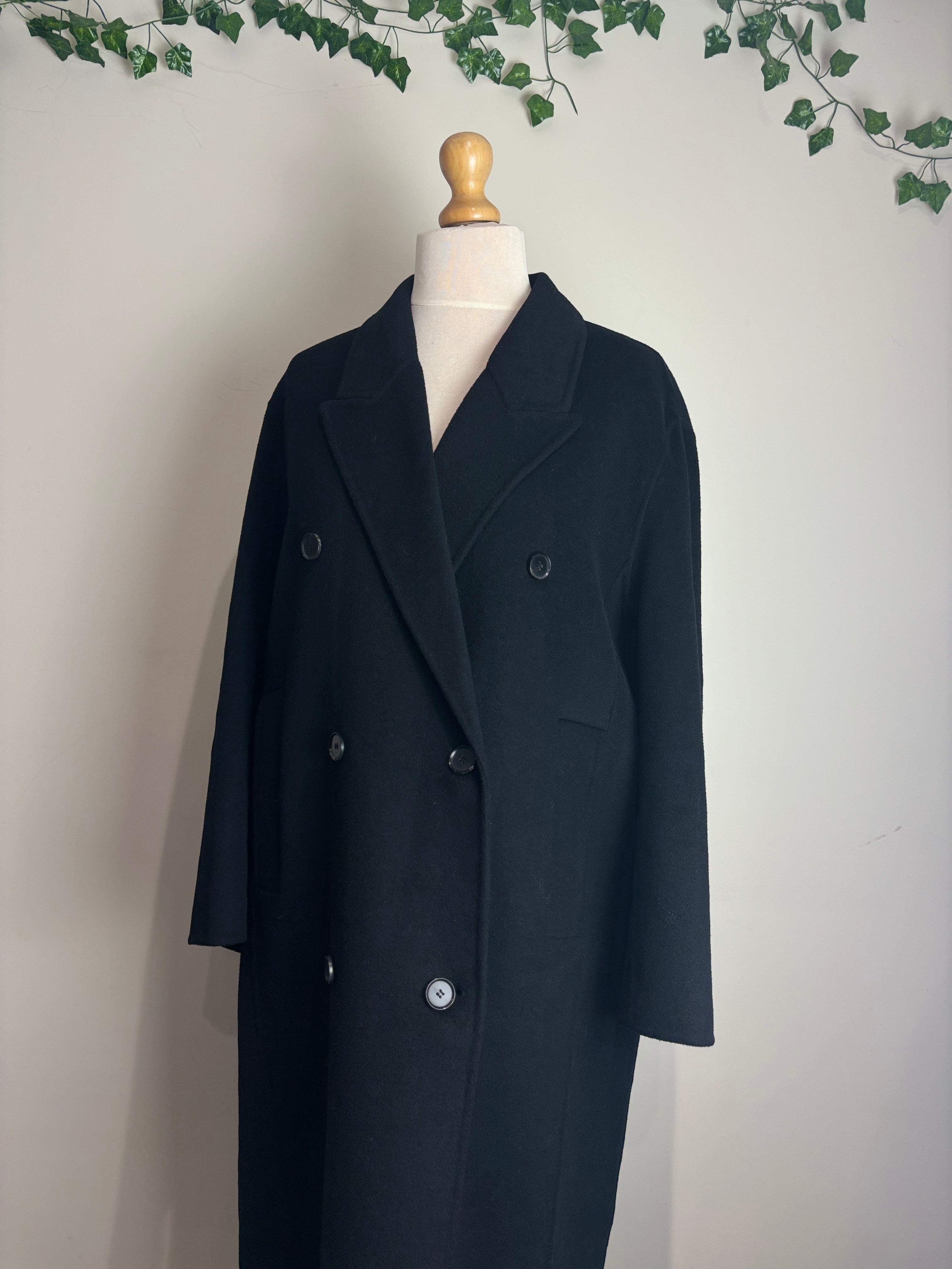 Zara Black Wool Mix Coat