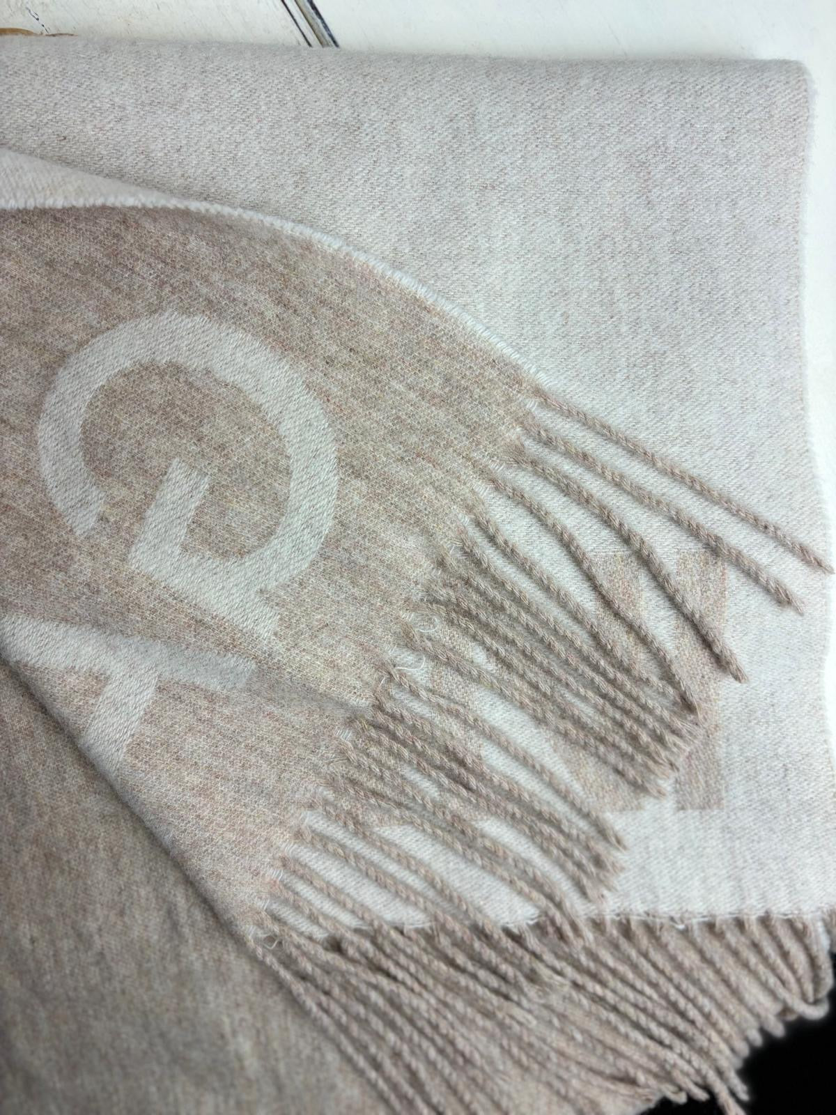 GANNI Fringed Wool Scarf