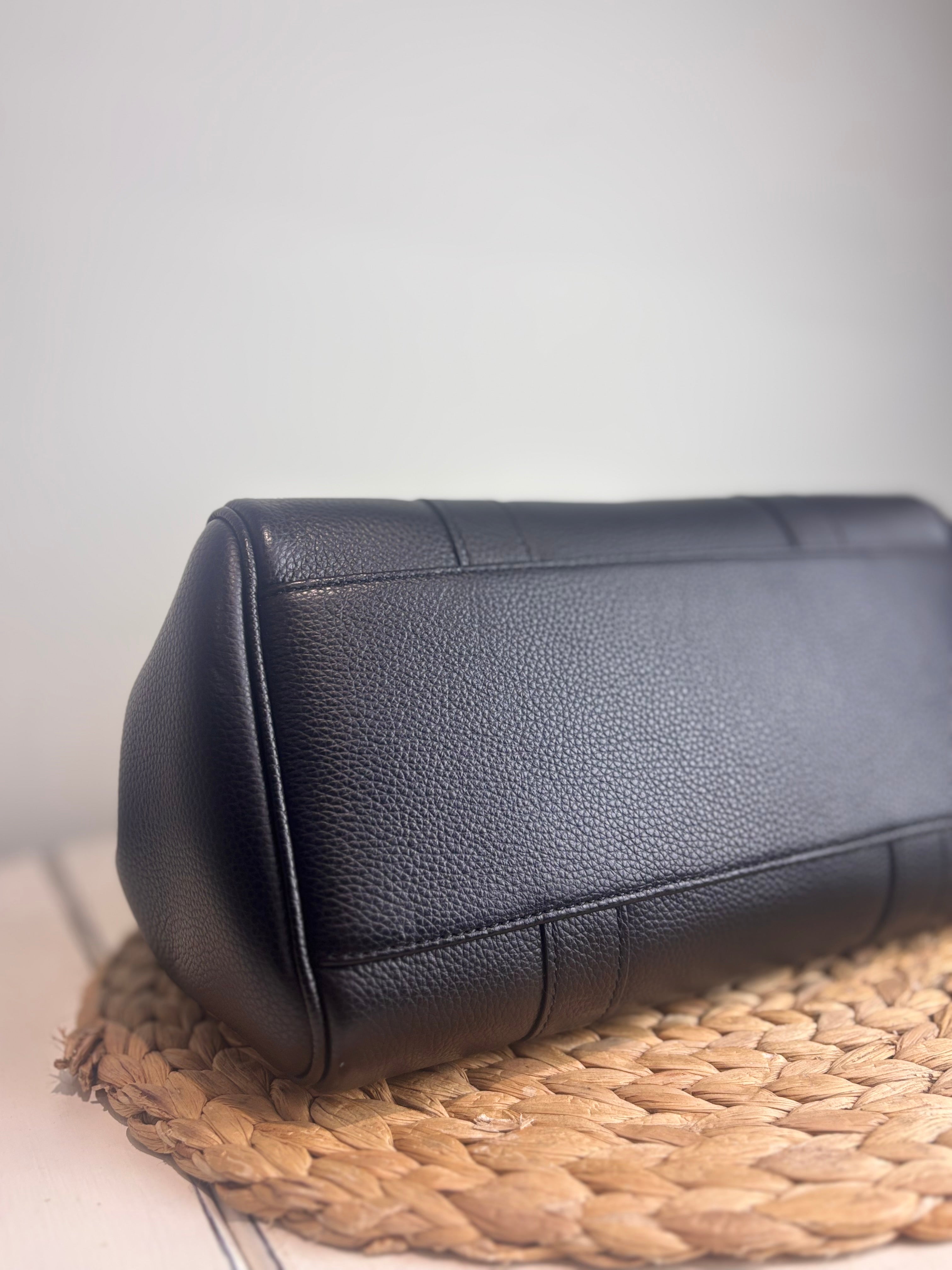 Mulberry Bayswater Satchel in Black Grained Leather