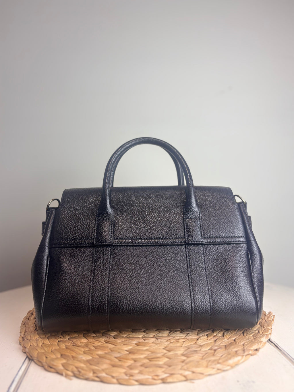Mulberry Bayswater Satchel in Black Grained Leather